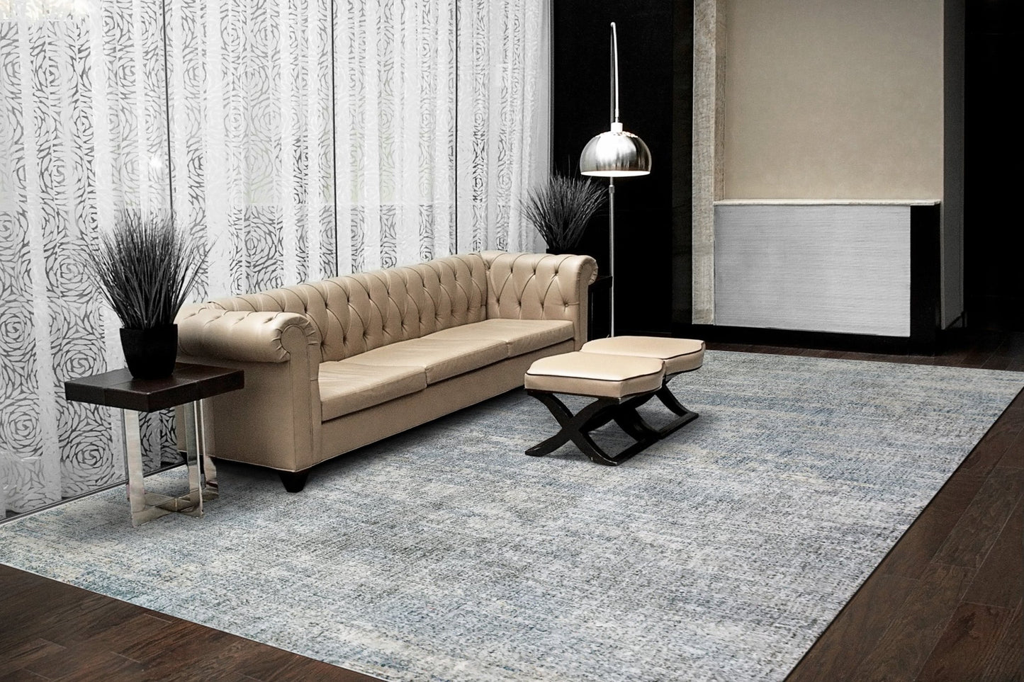 Dynamic Rugs Savoy 3574 Silver Blue Beige Contemporary Machine - Made Rug - Rugs - Dynamic Rugs - Atlanta Designer Rugs