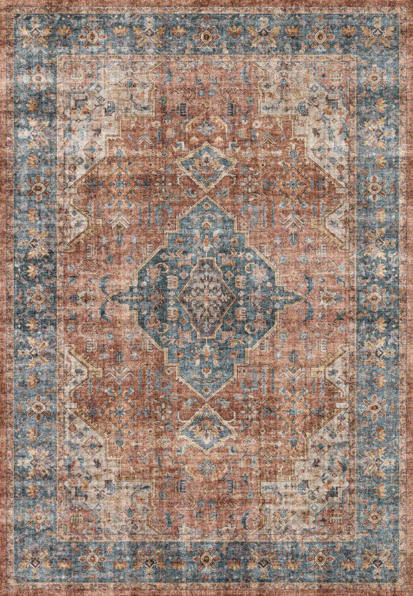 Dynamic Rugs Elise 6305 Red Blue Beige Traditional Machine - Made Rug - Rugs - Dynamic Rugs - Atlanta Designer Rugs