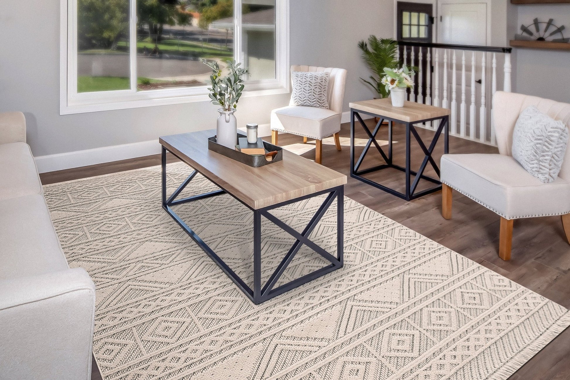 Dynamic Rugs Seville 3607 Ivory Soft Grey Modern Machine - Made Rug - Rugs - Dynamic Rugs - Atlanta Designer Rugs