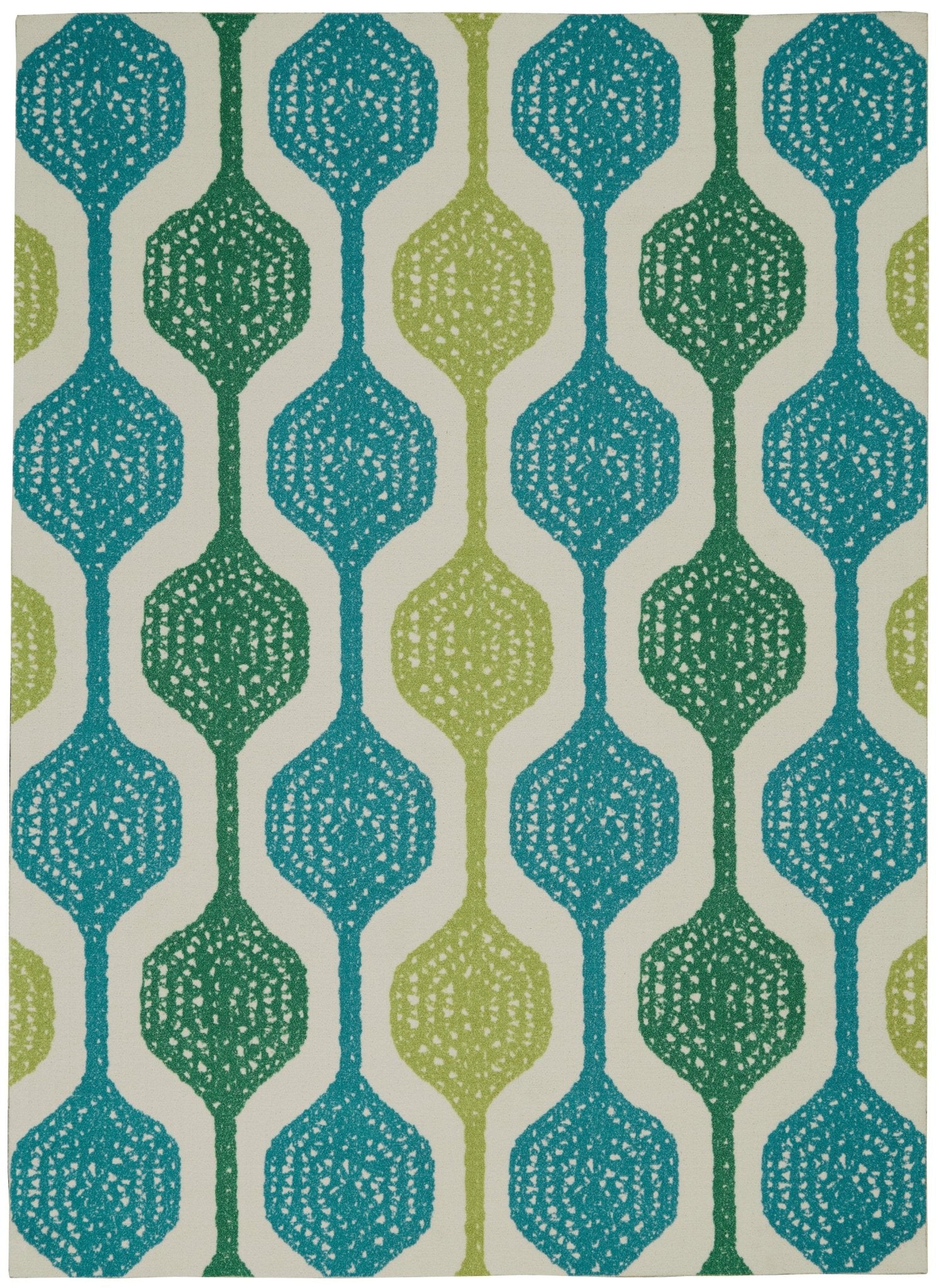 Waverly Sun N Shade SND70 Ivory Aqua Contemporary Machinemade Rug - Rugs - Waverly - Atlanta Designer Rugs