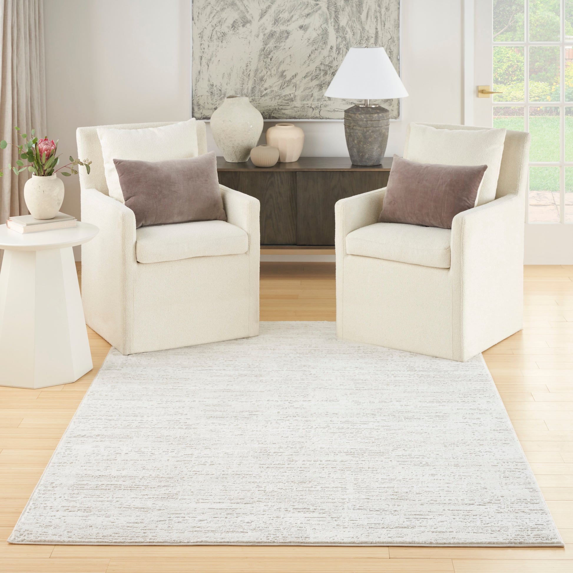 Nourison Home Dew  Ivory Beige  Contemporary