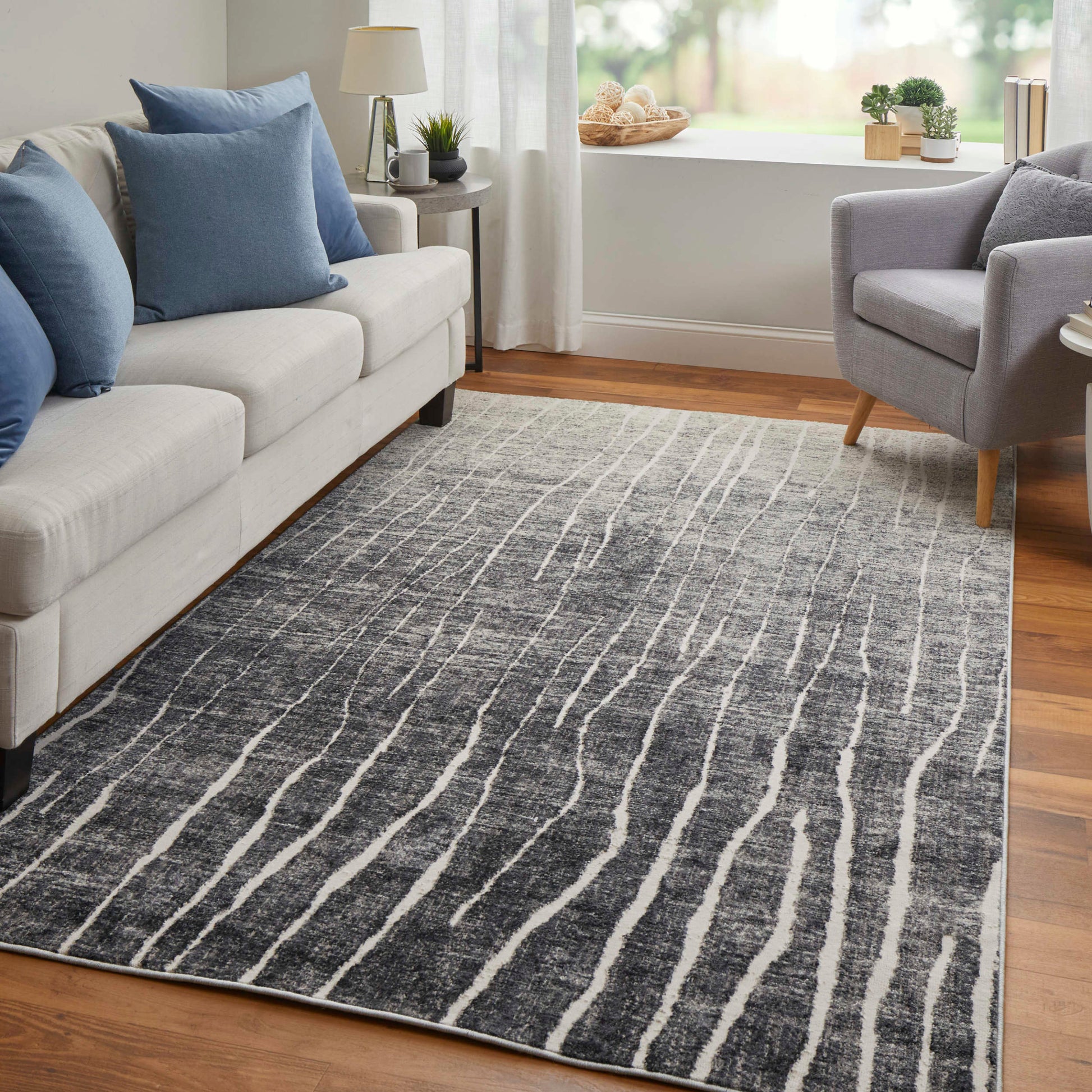 Feizy Kano 39LIF Ivory Gray Transitional/Industrial/Casual Rug - Rugs - Feizy - Atlanta Designer Rugs