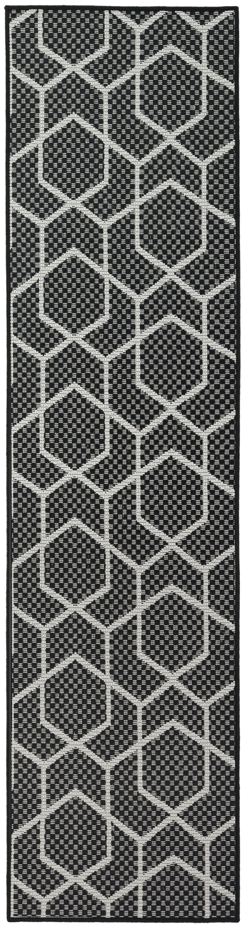 Nourison Home Horizon Indoor/Outdoor HOZ01 Black Contemporary Power-loomed Rug