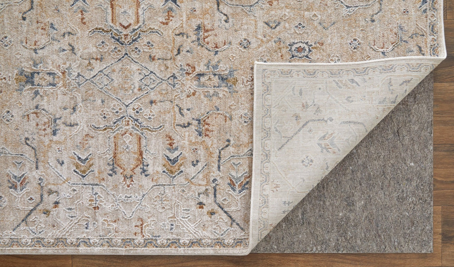 Feizy Pasha 39M6F Beige Blue Transitional/Bohemian & Eclect Machinemade Rug - Rugs - Feizy - Atlanta Designer Rugs