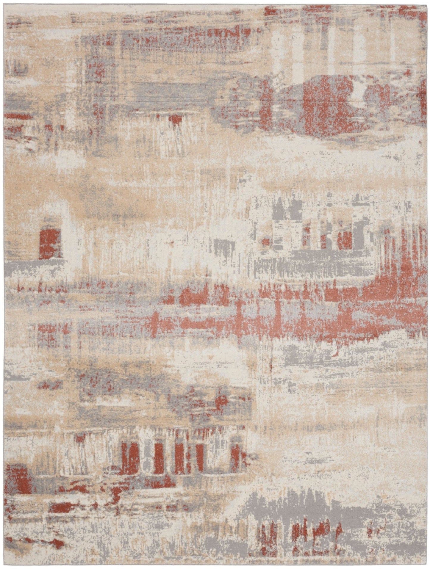 Calvin Klein Ck005 Enchanting ECH02 Grey Rust Contemporary Machinemade Rug - Rugs - Calvin Klein - Atlanta Designer Rugs