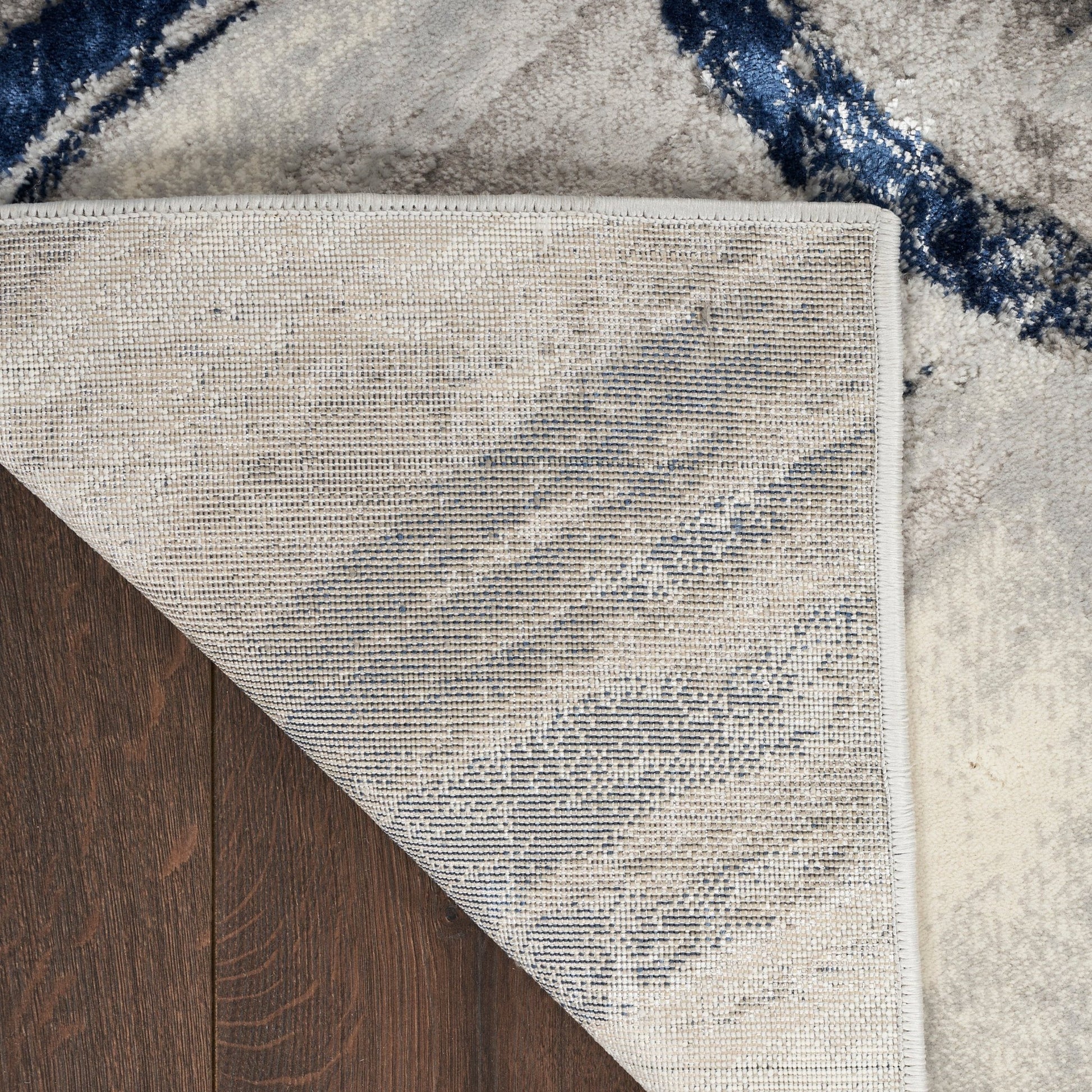 Inspire Me! Home Décor Brushstrokes BSK02 Grey Navy Contemporary Machinemade Rug - Rugs - Inspire Me! Home Décor - Atlanta Designer Rugs