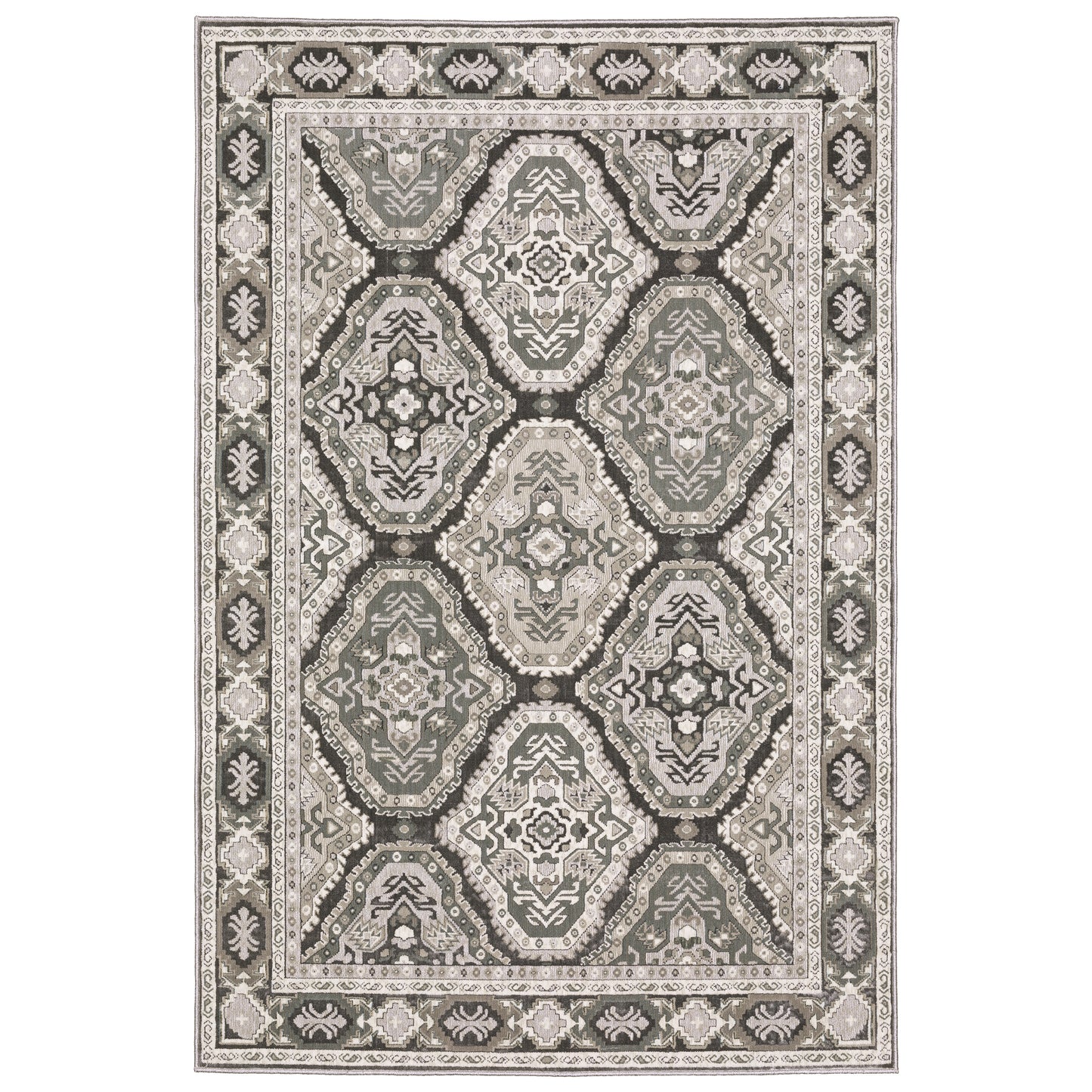 Oriental Weavers Ellington ELL04 Grey Traditional Power-Loomed Rug