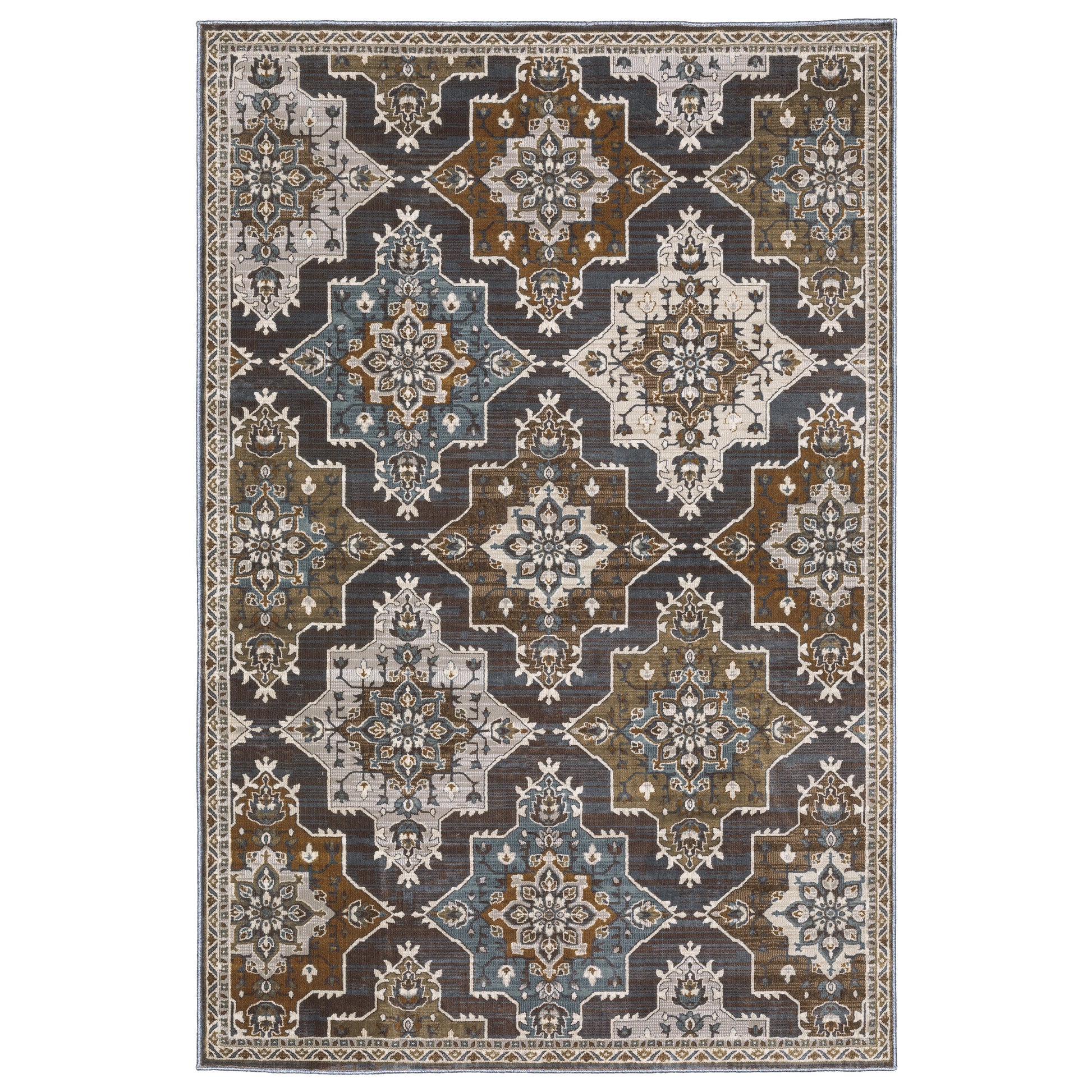 Oriental Weavers Ellington ELL07 Blue Casual Power-Loomed Rug