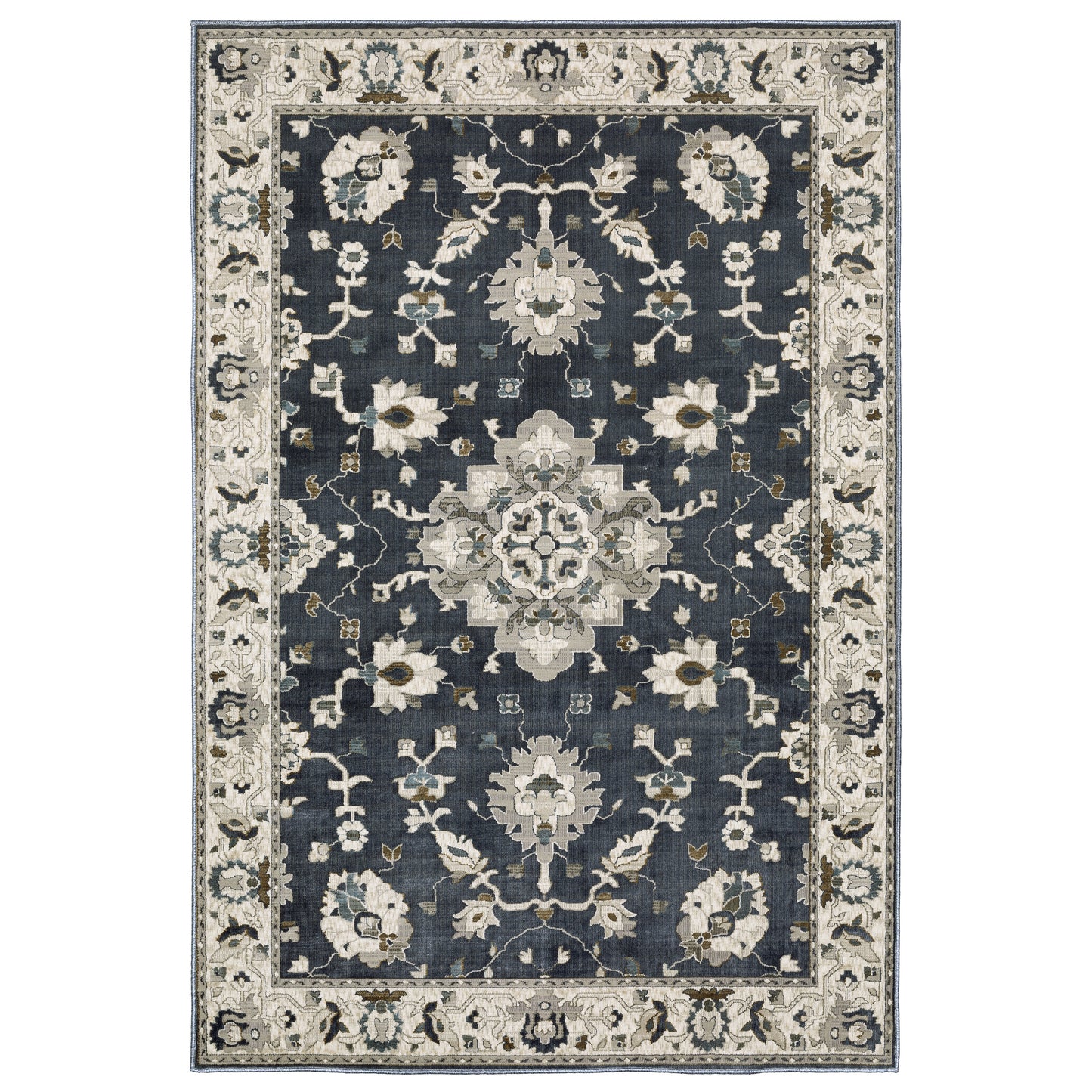 Oriental Weavers Ellington ELL08 Blue Traditional Power-Loomed Rug