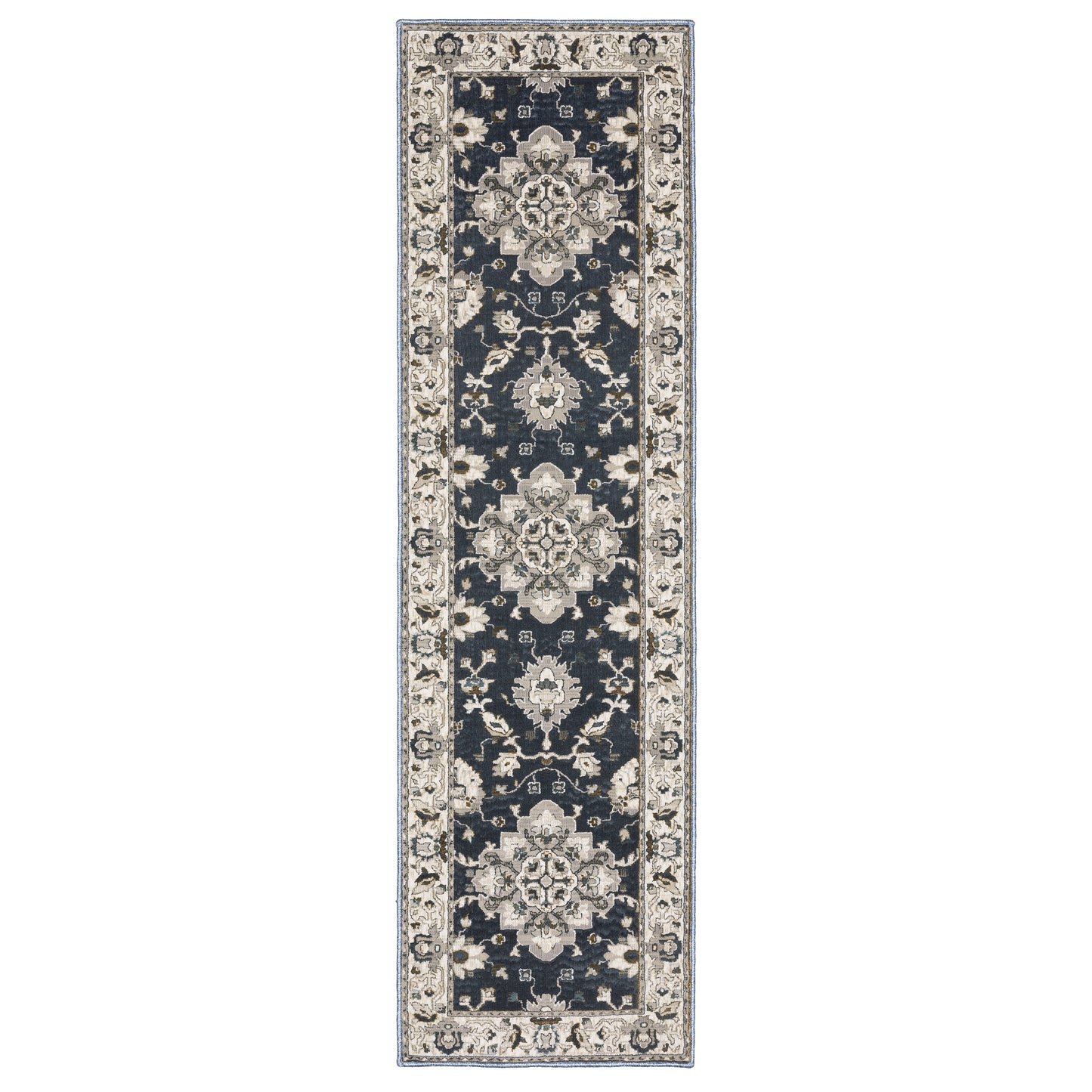 Oriental Weavers Ellington ELL08 Blue Traditional Power-Loomed Rug