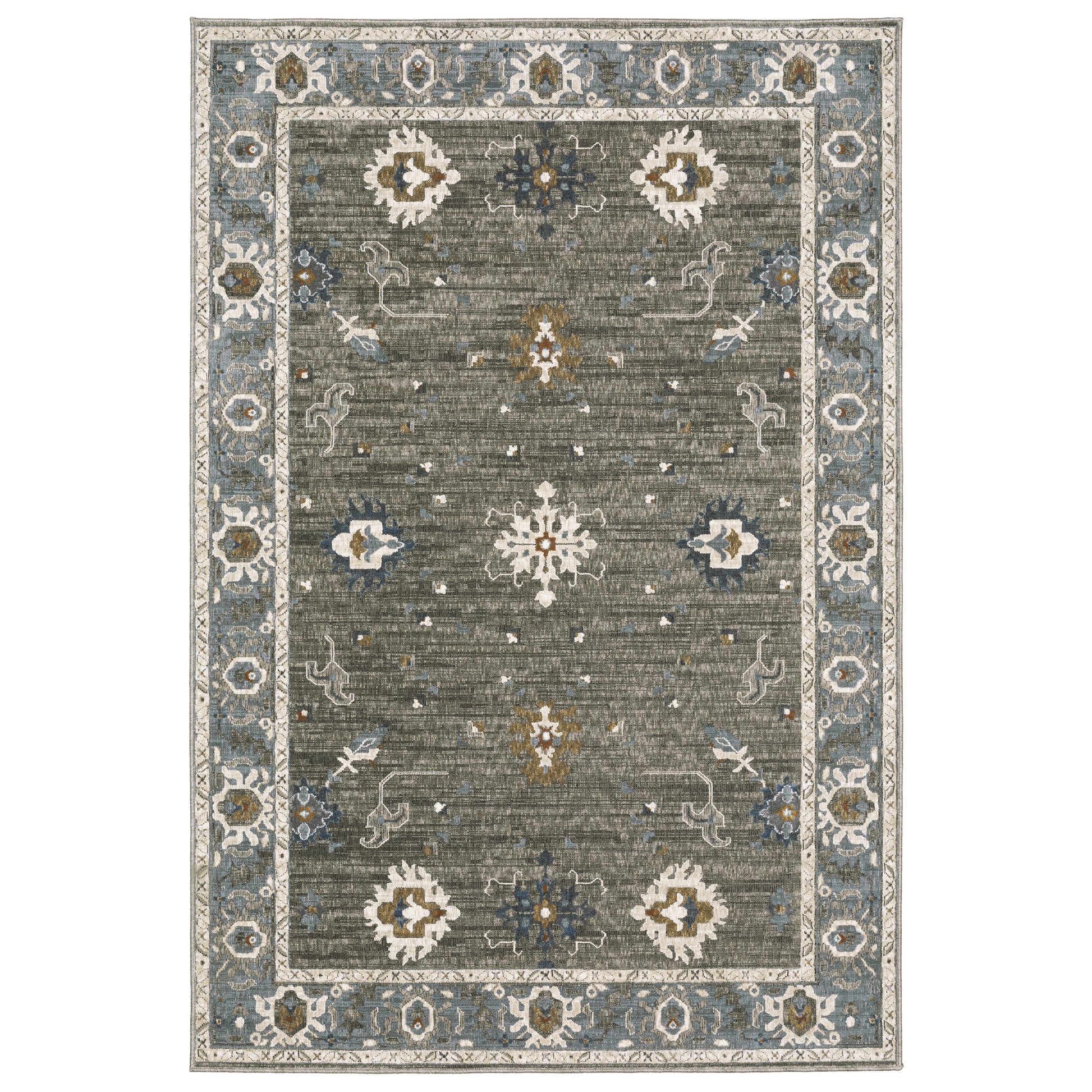 Oriental Weavers Ellington ELL09 Grey Traditional Power-Loomed Rug