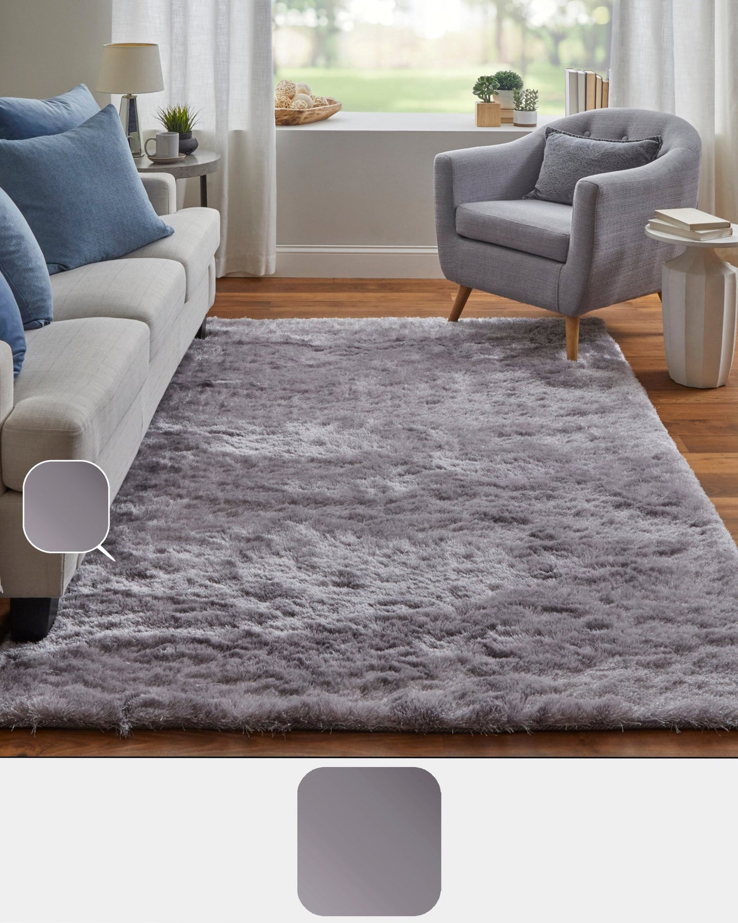 Feizy Indochine 4550F Smoky Amethyst Modern/Luxury & Glam/Casual Hand Tufted Rug - Rugs - Feizy - Atlanta Designer Rugs