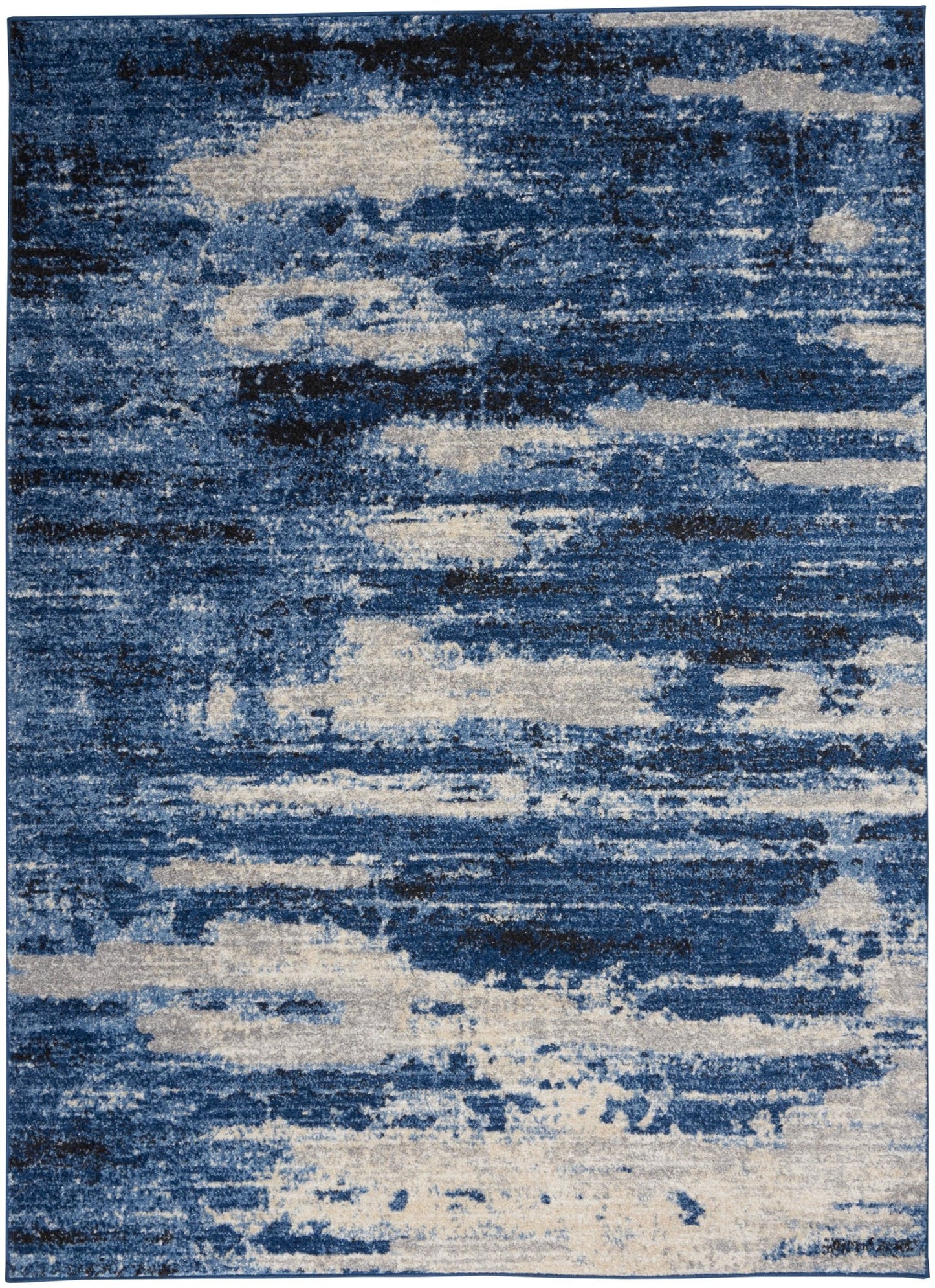 Calvin Klein River Flow RFV01 Blue Grey Contemporary Machinemade Rug - Rugs - Calvin Klein - Atlanta Designer Rugs