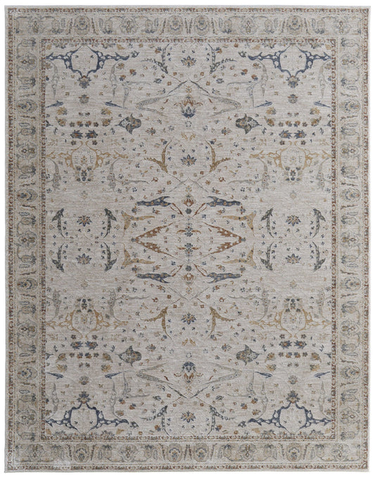 Feizy Pasha 39M4F Ivory Blue Transitional/Bohemian & Eclect Machinemade Rug - Rugs - Feizy - Atlanta Designer Rugs