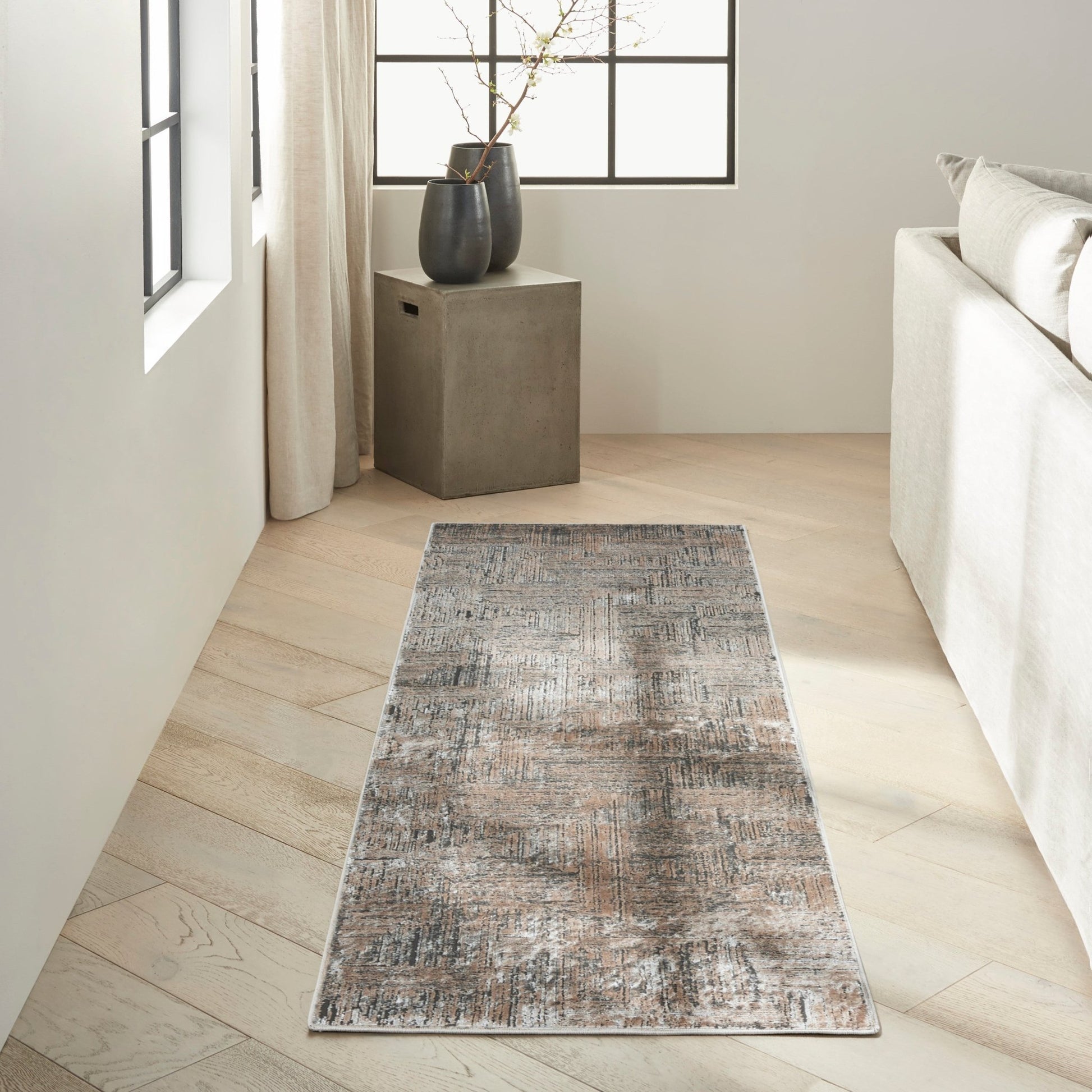 Calvin Klein CK024 Irradiant IRR01 Black Ivory Contemporary Machinemade Rug - Rugs - Calvin Klein - Atlanta Designer Rugs