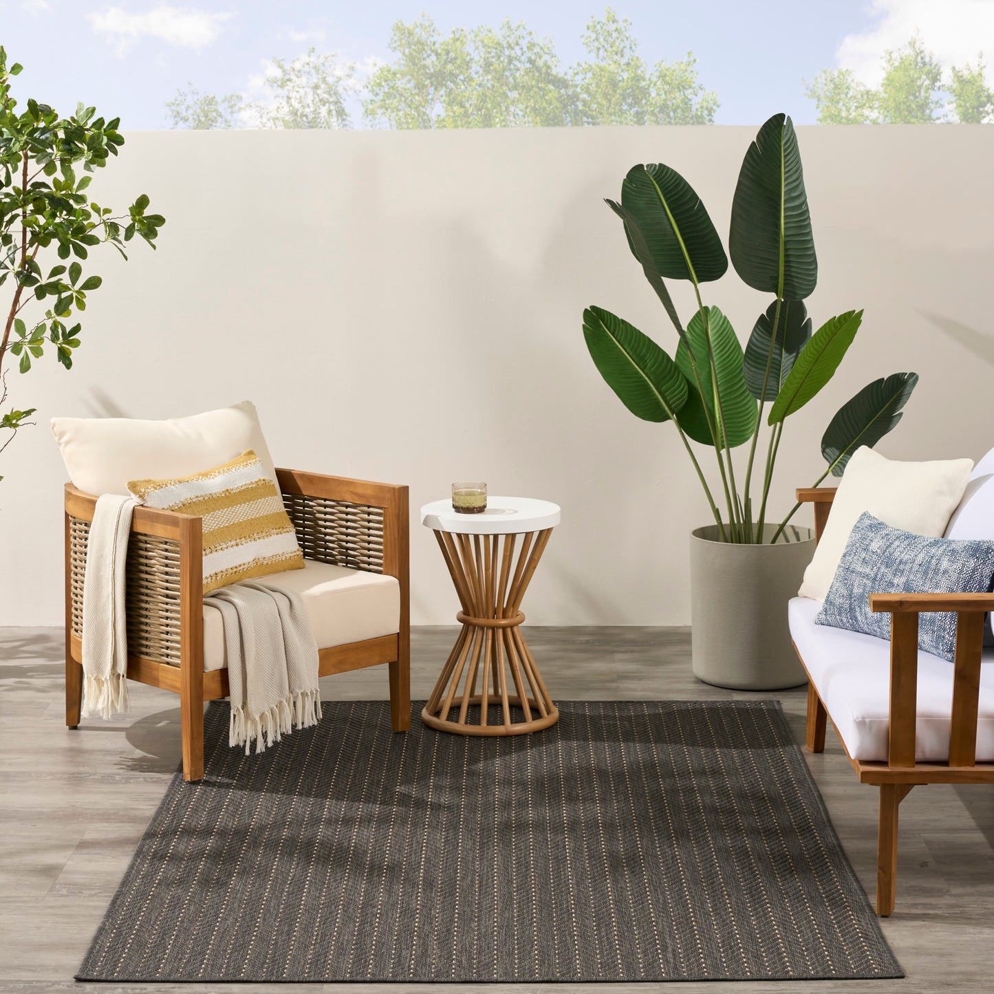 Nourison Home Horizon Indoor/Outdoor  Charcoal  Contemporary