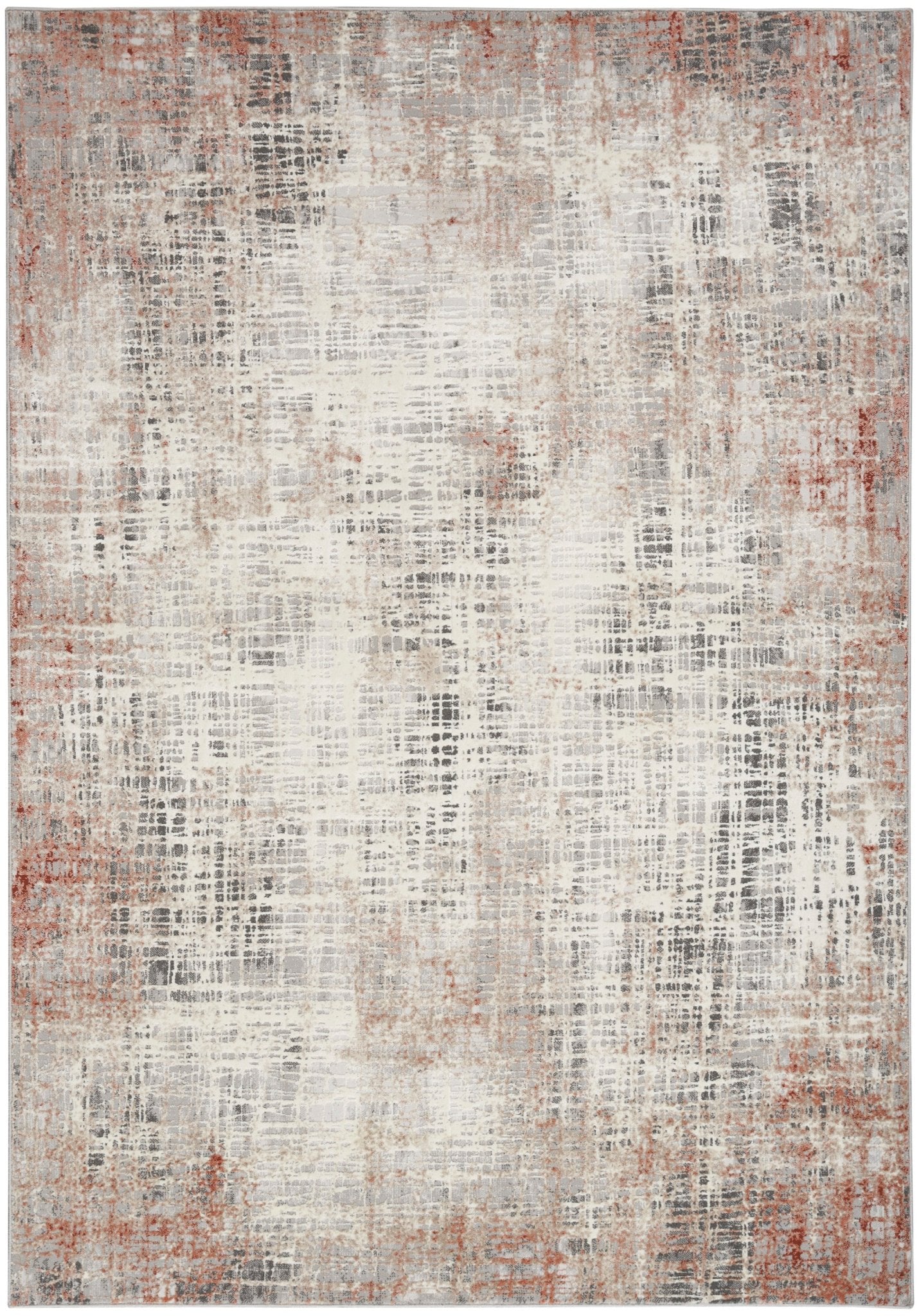 Calvin Klein CK022 Infinity IFN01 Rust Multicolor Contemporary Machinemade Rug - Rugs - Calvin Klein - Atlanta Designer Rugs