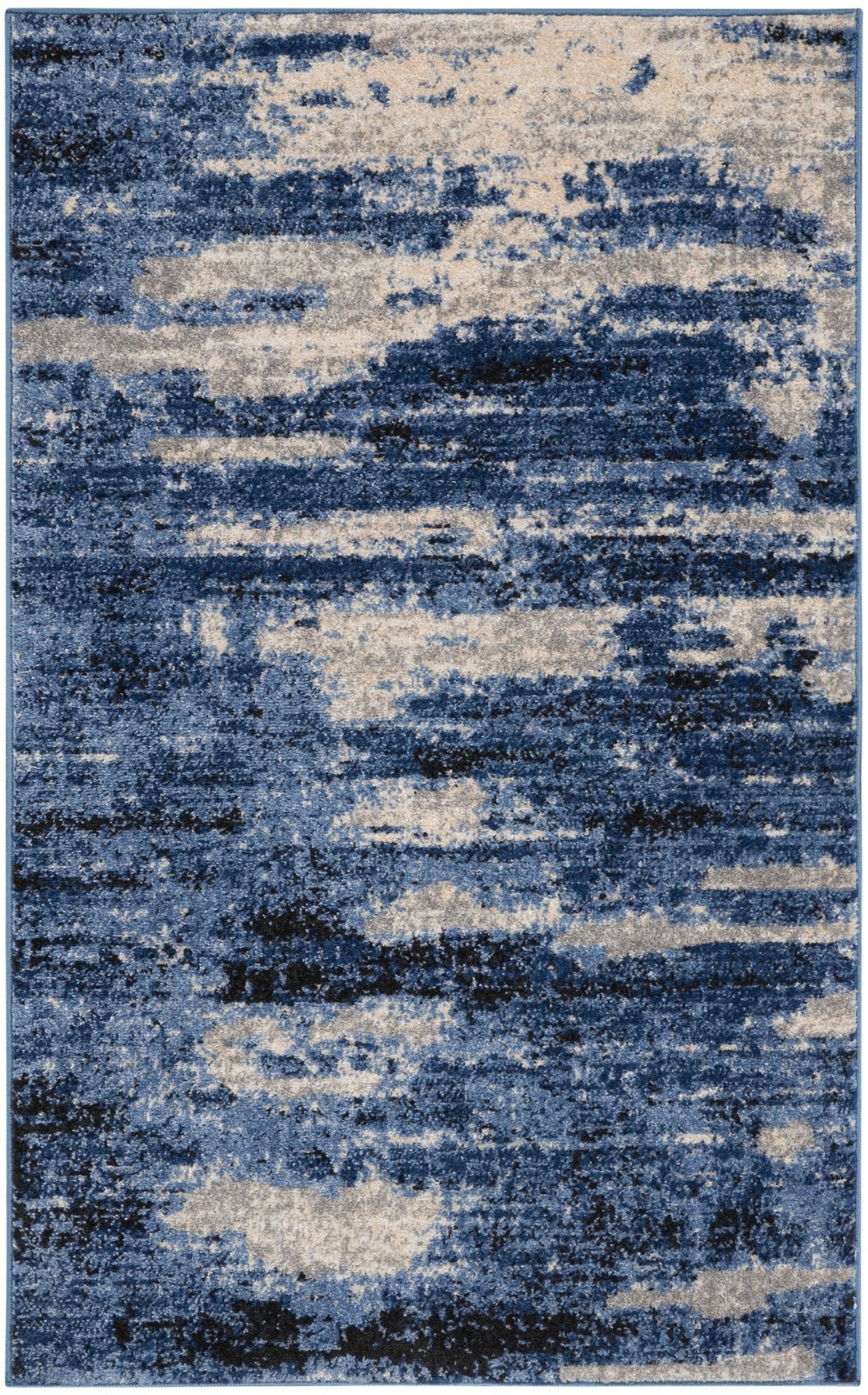 Calvin Klein River Flow RFV01 Blue Grey Contemporary Machinemade Rug - Rugs - Calvin Klein - Atlanta Designer Rugs