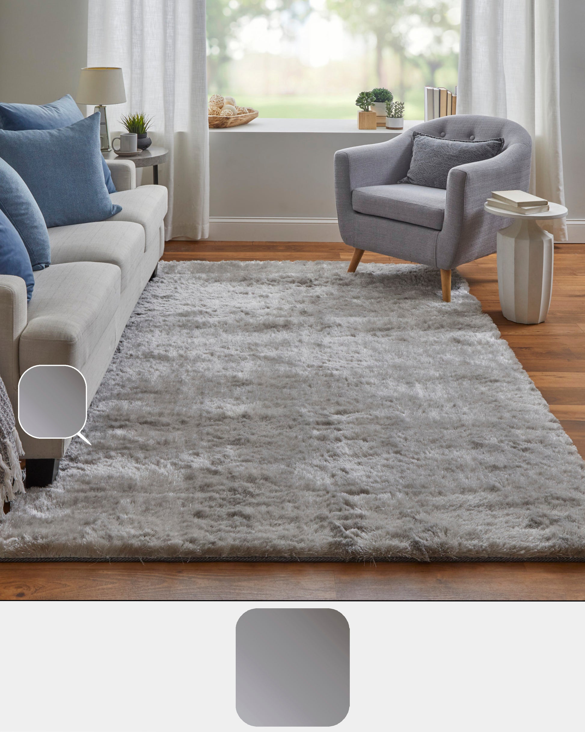 Feizy Indochine 4550F Platinum Transitional Hand Tufted Rug