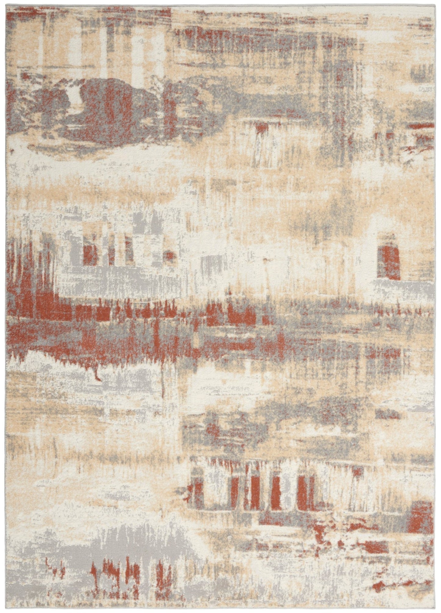 Calvin Klein Ck005 Enchanting ECH02 Grey Rust Contemporary Machinemade Rug - Rugs - Calvin Klein - Atlanta Designer Rugs