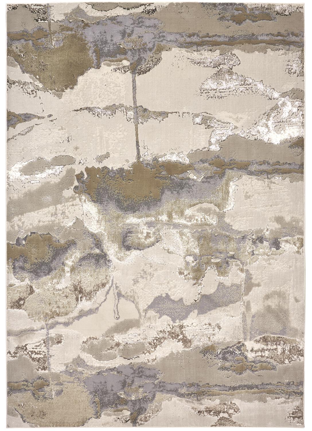 Feizy Aura 3737F Gold Gray Marble Machine Woven Rug - Rugs - Feizy - Atlanta Designer Rugs