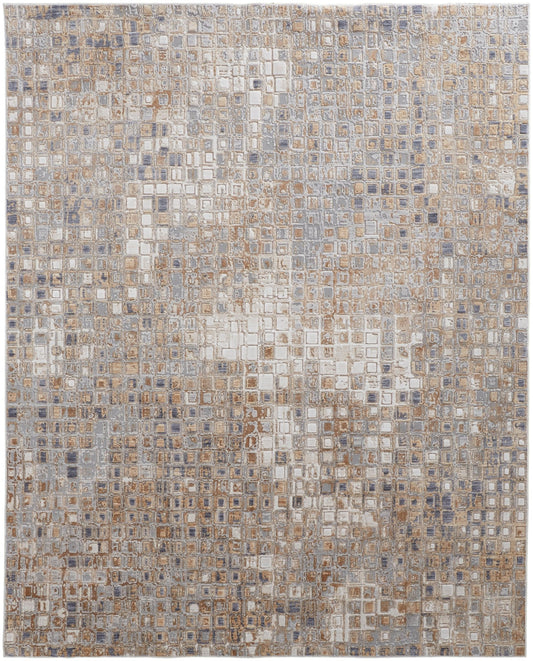 Feizy Laina 39G0F Beige Gray Mosaic Machine Woven Rug - Rugs - Feizy - Atlanta Designer Rugs