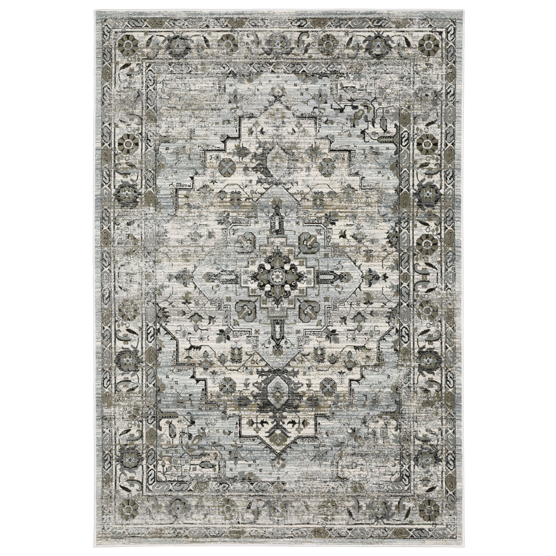 Oriental Weavers Gemini 020Z2 Grey Traditional Power-Loomed Rug