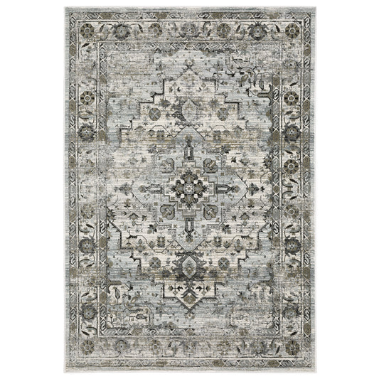 Oriental Weavers Gemini 020Z2 Grey Traditional Power-Loomed Rug