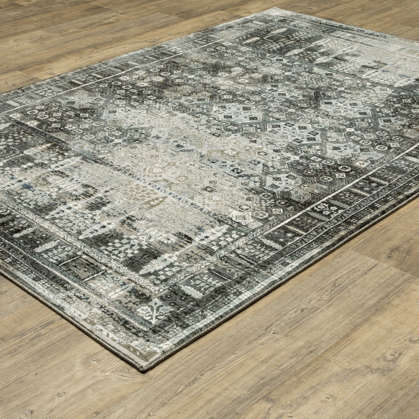 Oriental Weavers Gemini 070N2 Charcoal Traditional Power-Loomed Rug