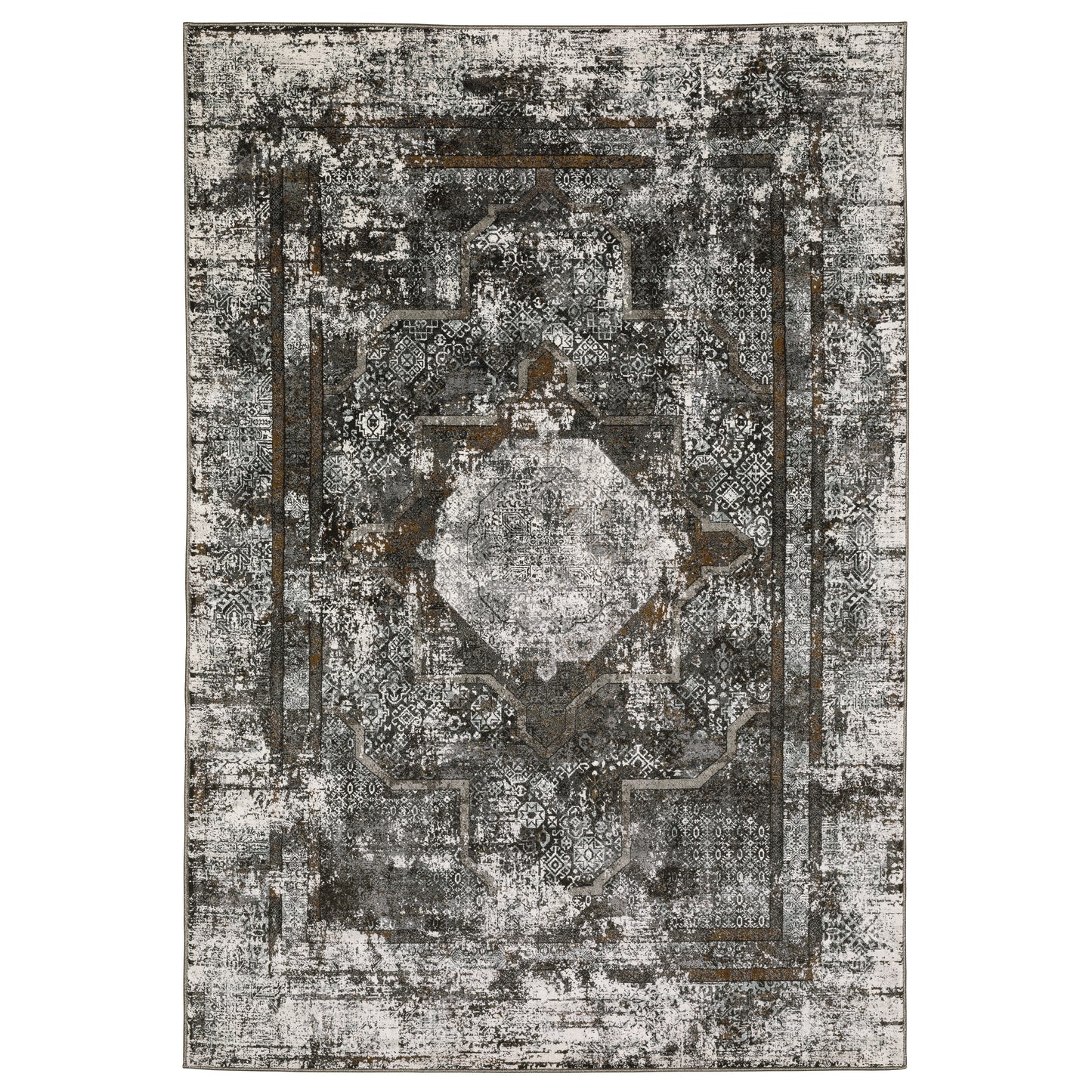 Oriental Weavers Gemini 090O2 Charcoal Traditional Power-Loomed Rug