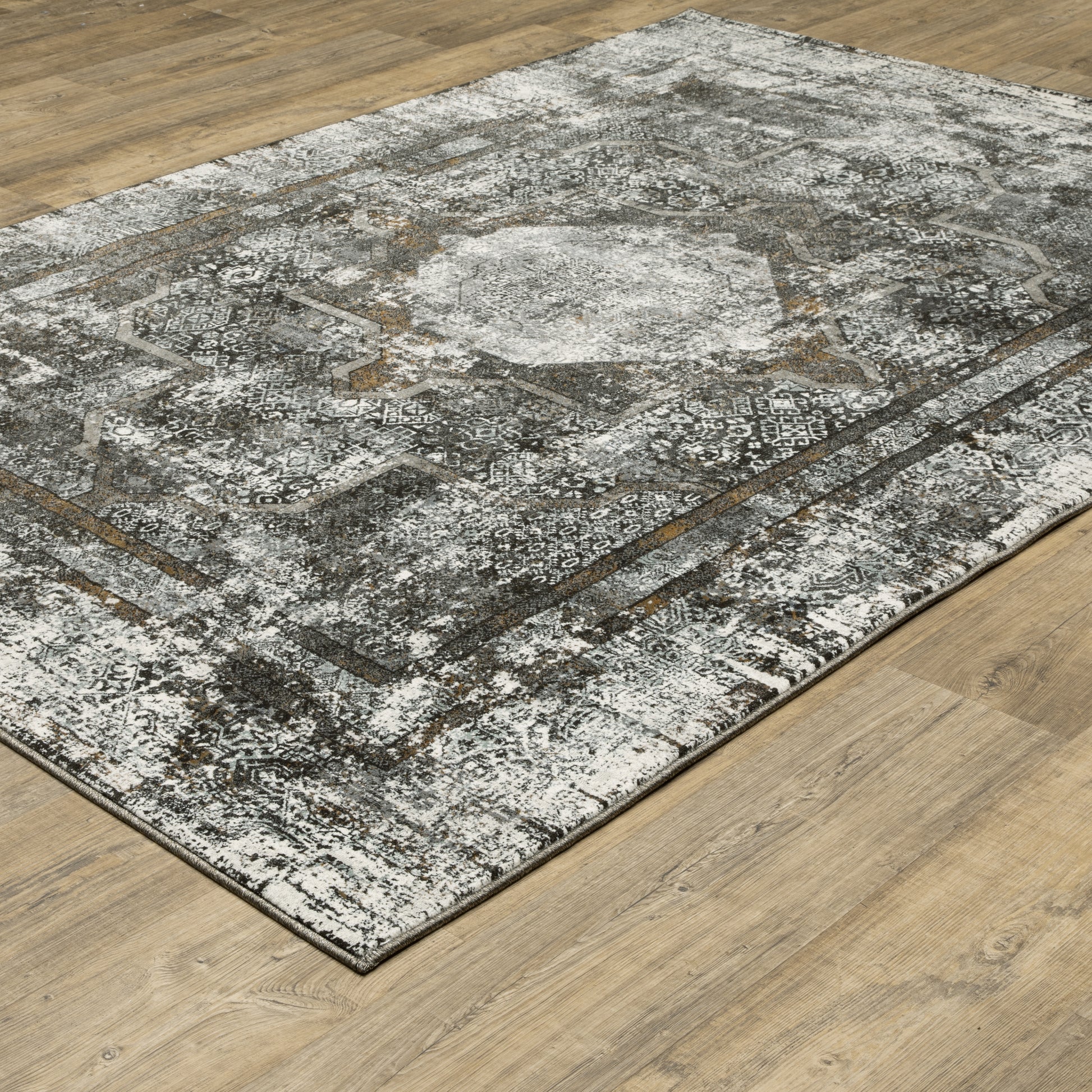 Oriental Weavers Gemini 090O2 Charcoal Traditional Power-Loomed Rug