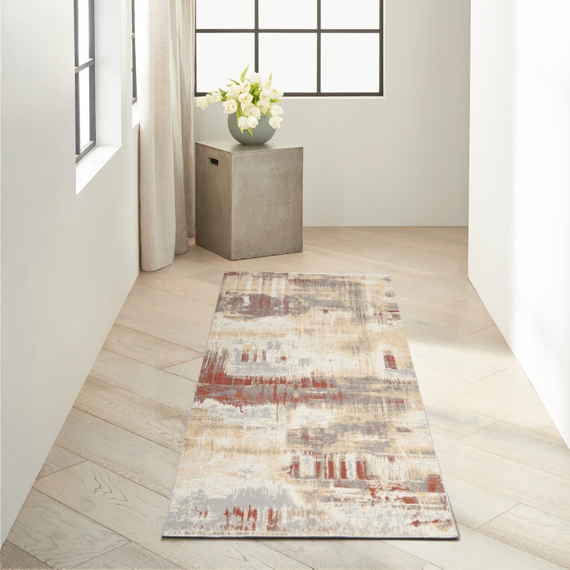 Calvin Klein Ck005 Enchanting ECH02 Grey Rust Contemporary Machinemade Rug - Rugs - Calvin Klein - Atlanta Designer Rugs