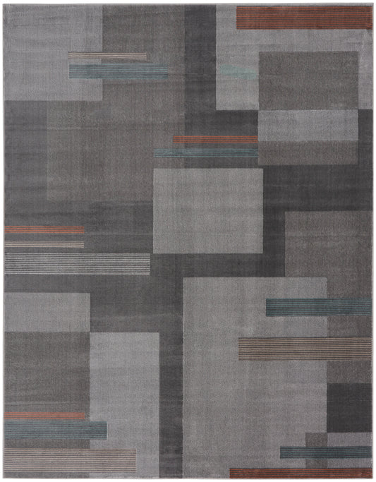 Nourison Home Thalia  Grey Multicolor  Contemporary