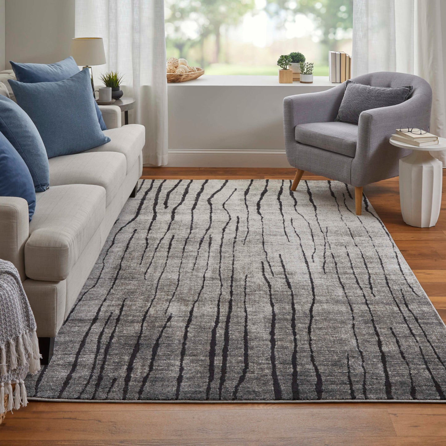 Feizy Kano 39LIF Ivory Charcoal Transitional/Industrial/Casual Rug - Rugs - Feizy - Atlanta Designer Rugs