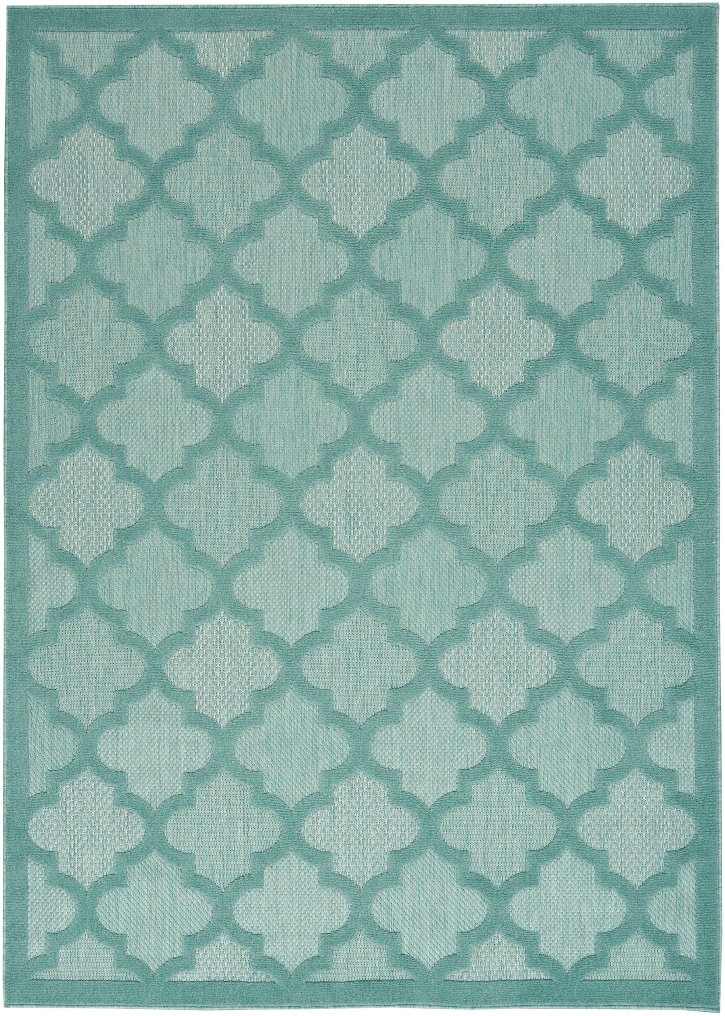 Nourison Home Easy Care NES01 Aqua Teal Contemporary Flat Weave Rug