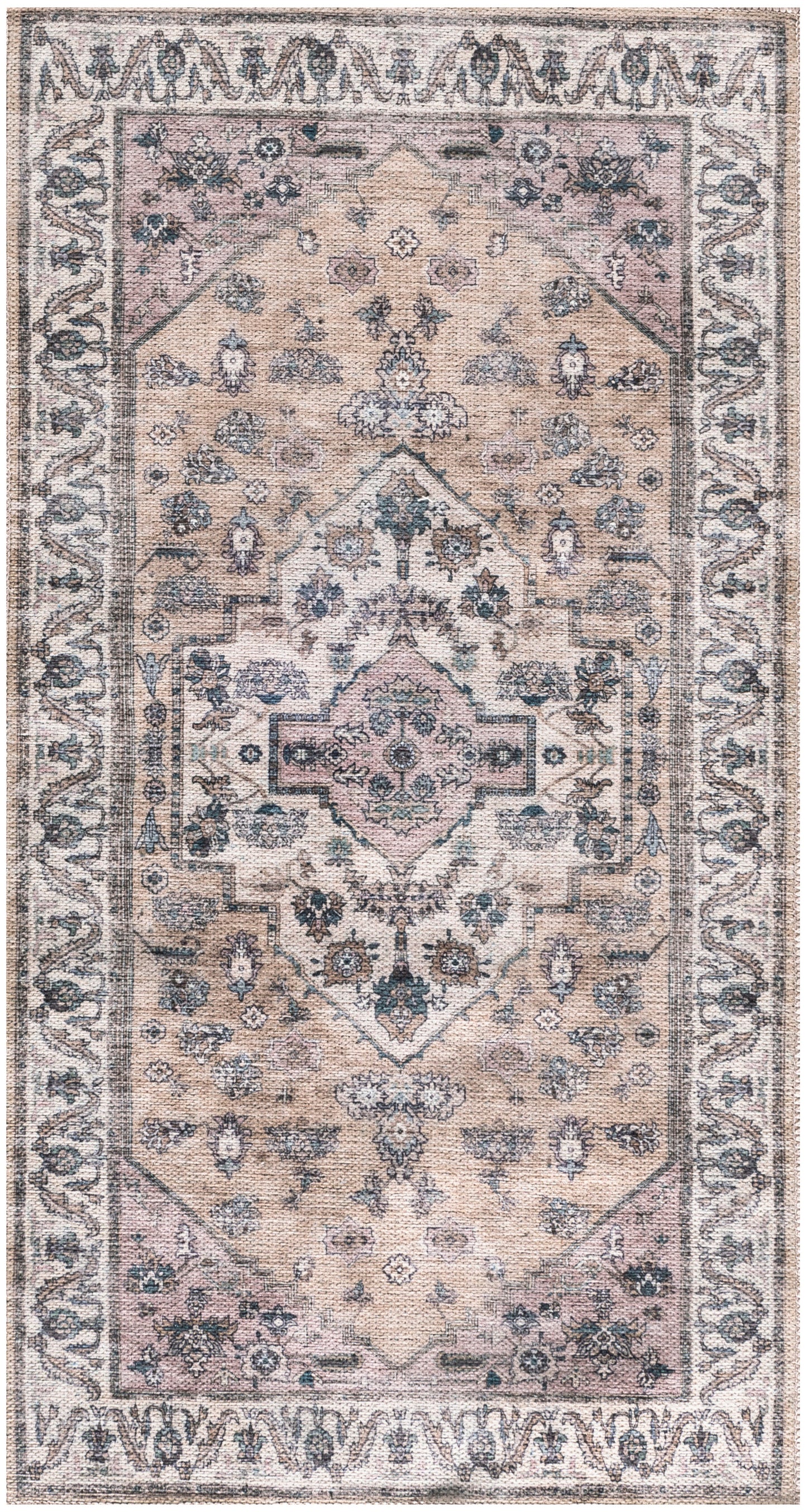 Nourison Home Grand Washables GRW03 Beige Multicolor Traditional Power-Loomed Rug