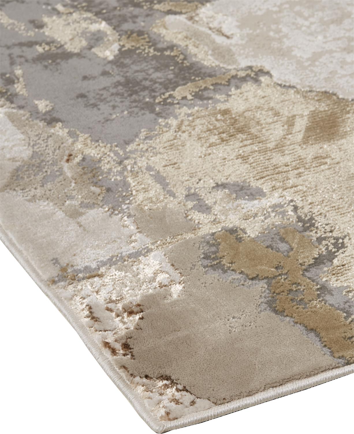 Feizy Aura 3737F Gold Gray Marble Machine Woven Rug - Rugs - Feizy - Atlanta Designer Rugs