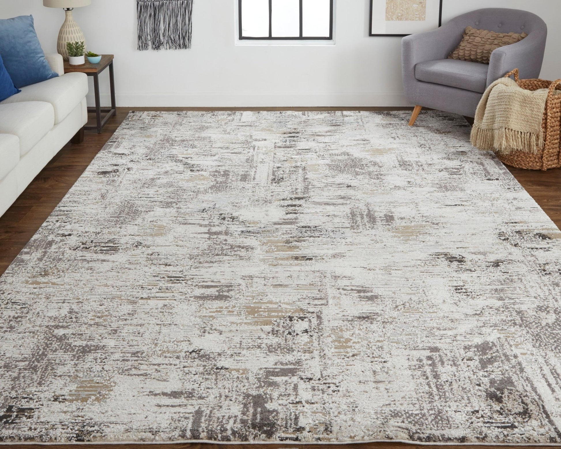 Feizy Vancouver 39FHF Ivory Charcoal Modern/Industrial Rug - Rugs - Feizy - Atlanta Designer Rugs