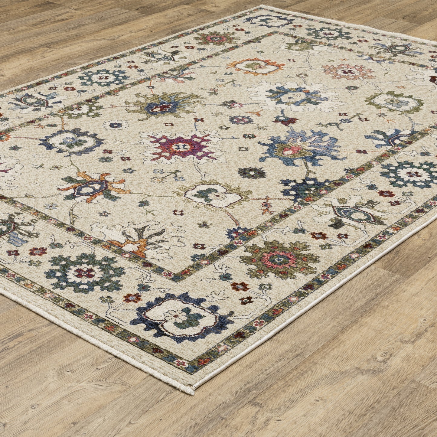 Oriental Weavers Hastings HA01W Ivory Multi Casual Power-Loomed Rug