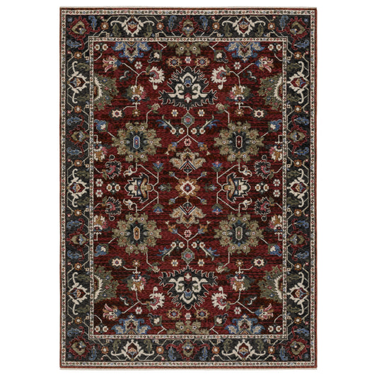 Oriental Weavers Hastings HA03V Red Multi Casual Power-Loomed Rug