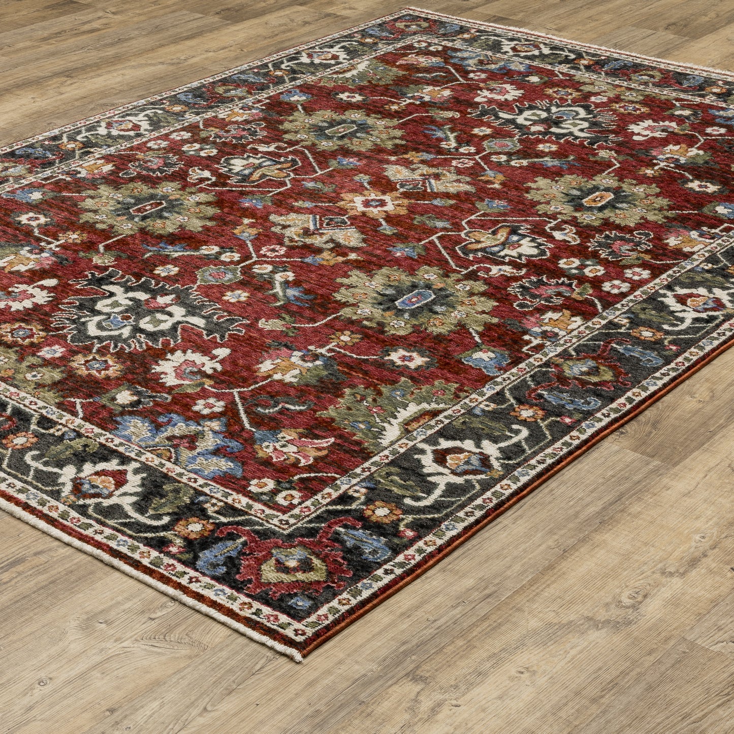 Oriental Weavers Hastings HA03V Red Multi Casual Power-Loomed Rug