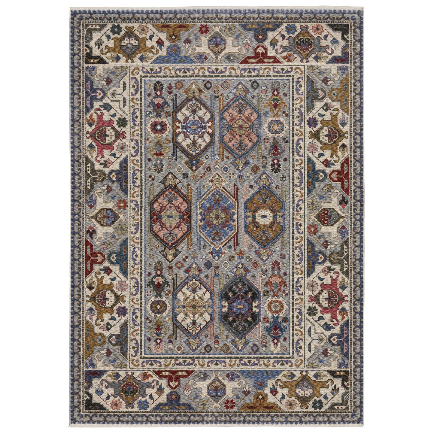 Oriental Weavers Hastings HA04E Blue Multi Casual Power-Loomed Rug