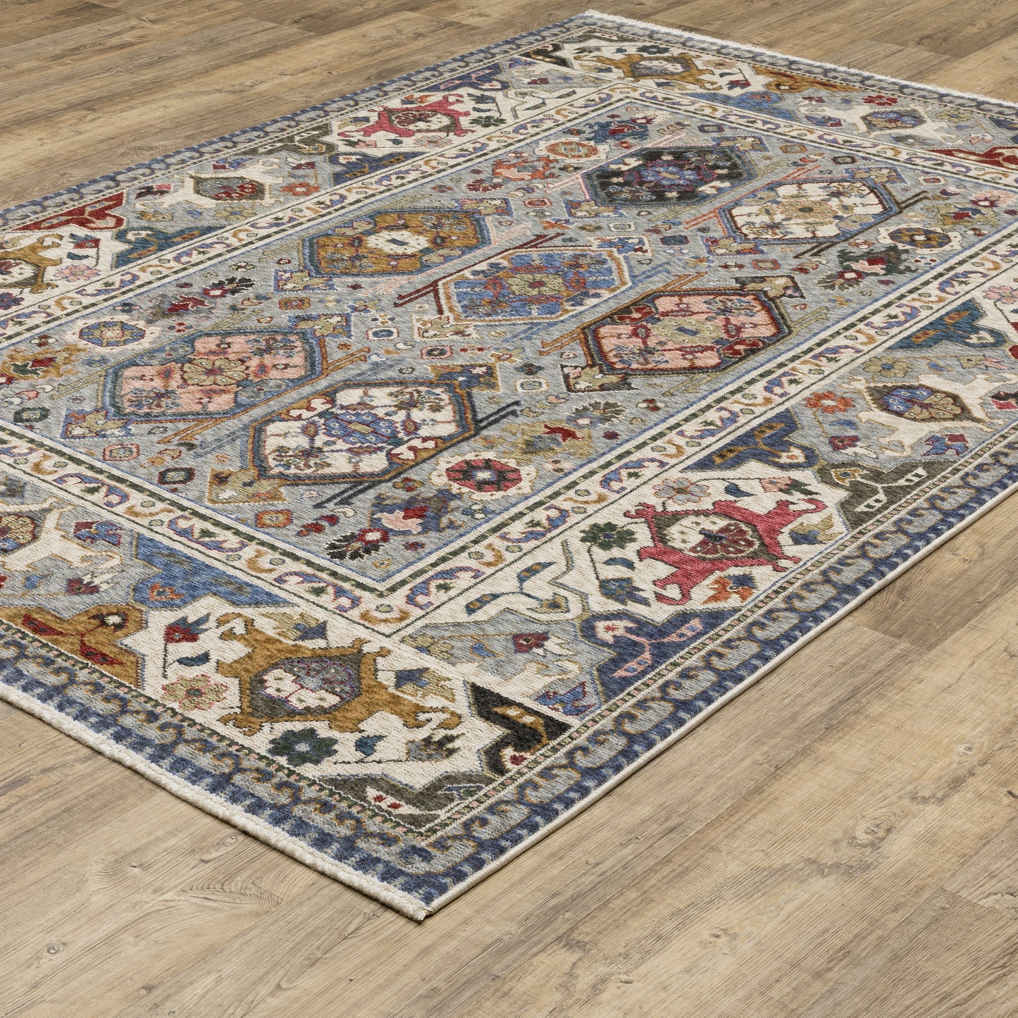 Oriental Weavers Hastings HA04E Blue Multi Casual Power-Loomed Rug