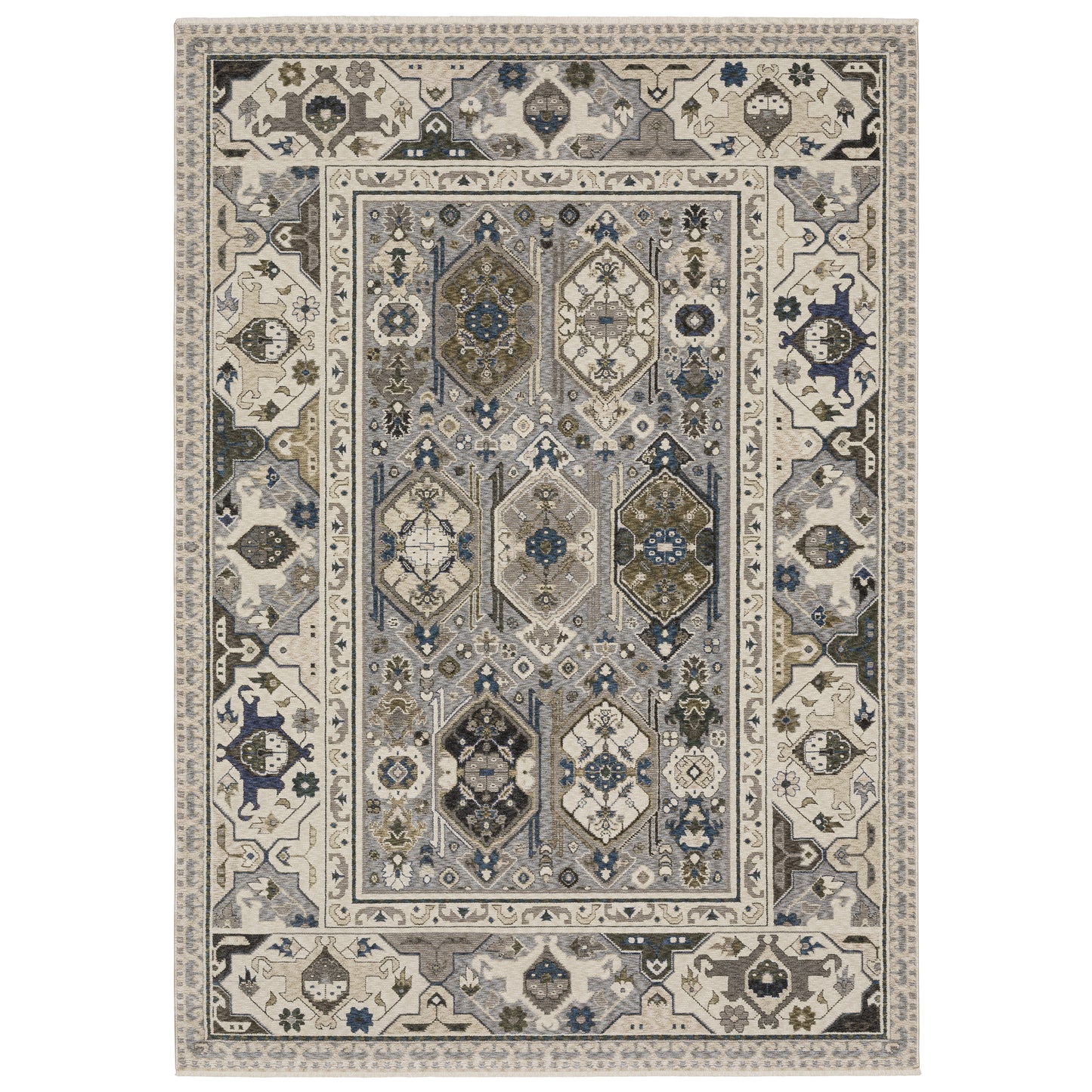 Oriental Weavers Hastings HA04U Ivory Blue Casual Power-Loomed Rug