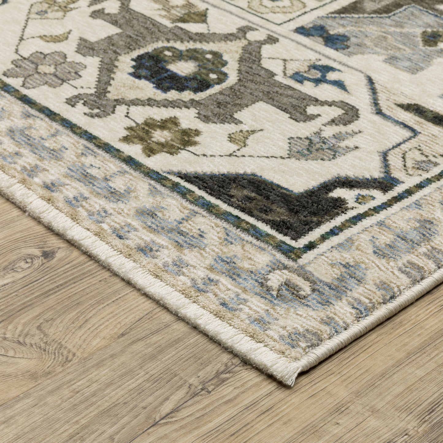 Oriental Weavers Hastings HA04U Ivory Blue Casual Power-Loomed Rug