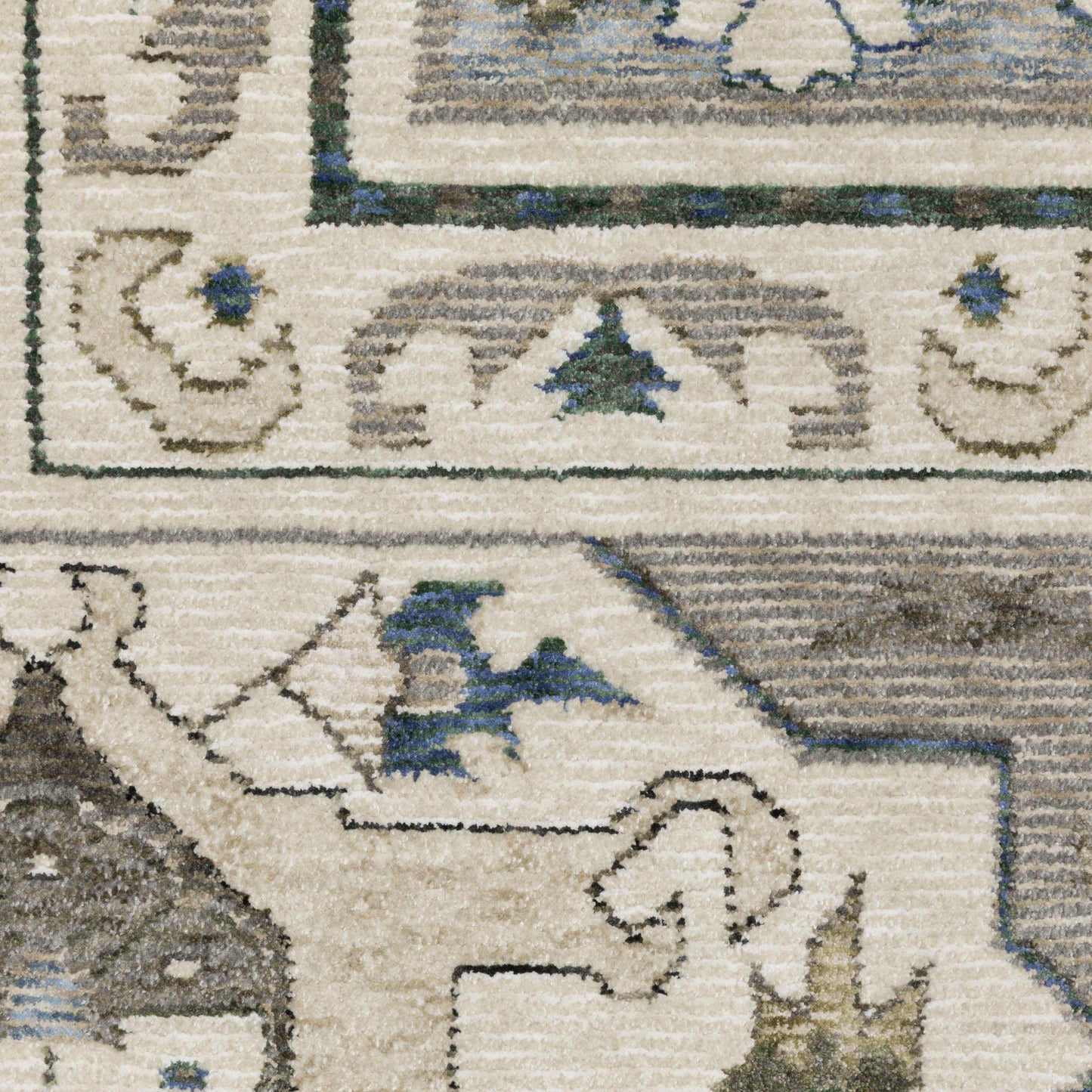 Oriental Weavers Hastings HA04U Ivory Blue Casual Power-Loomed Rug