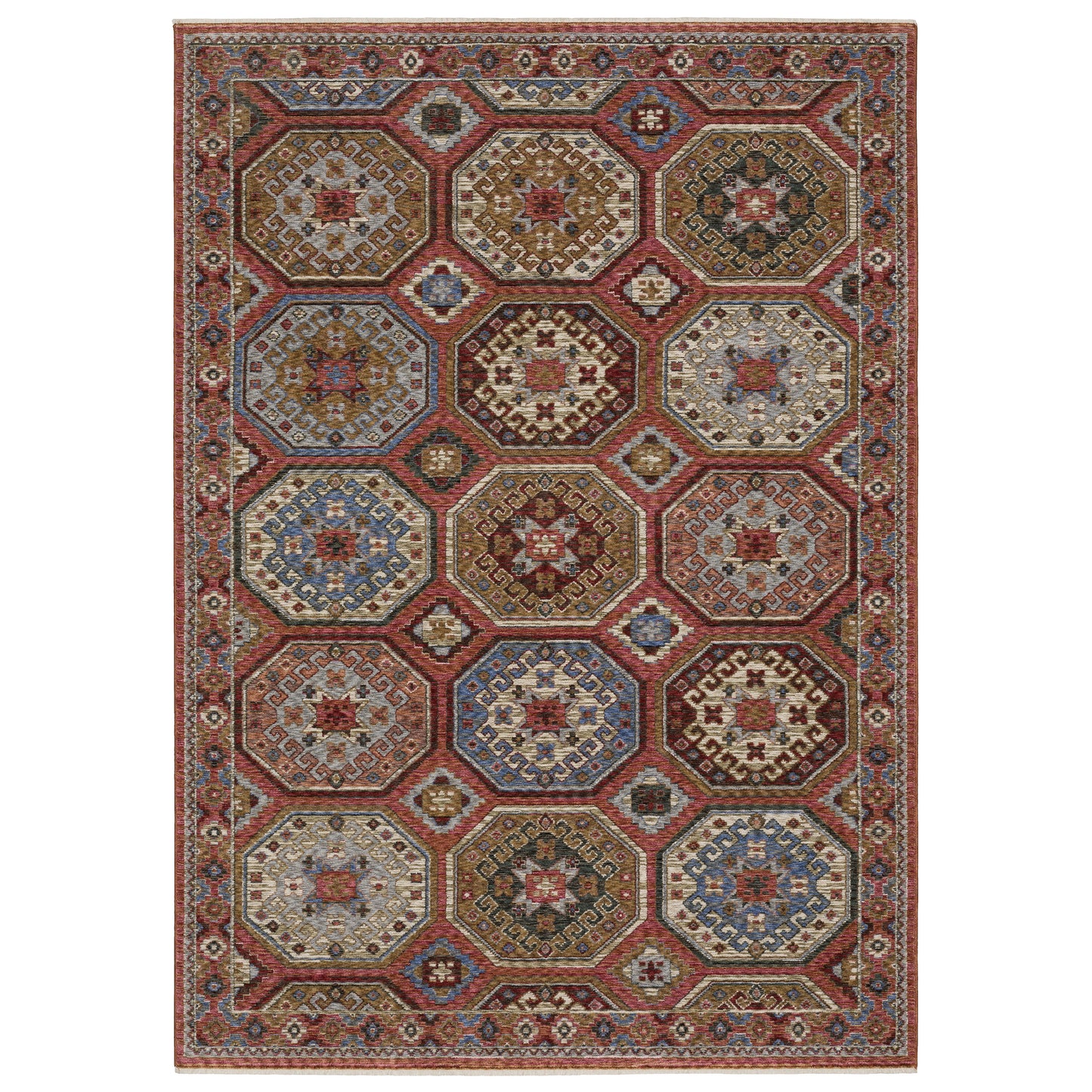 Oriental Weavers Hastings HA05R Pink Multi Casual Power-Loomed Rug