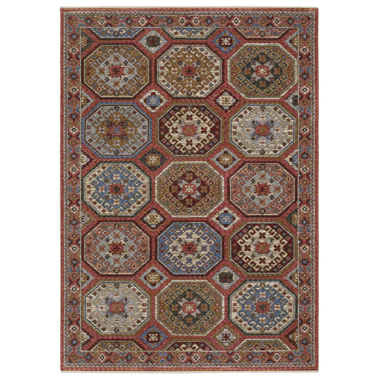 Oriental Weavers Hastings HA05R Pink Multi Casual Power-Loomed Rug