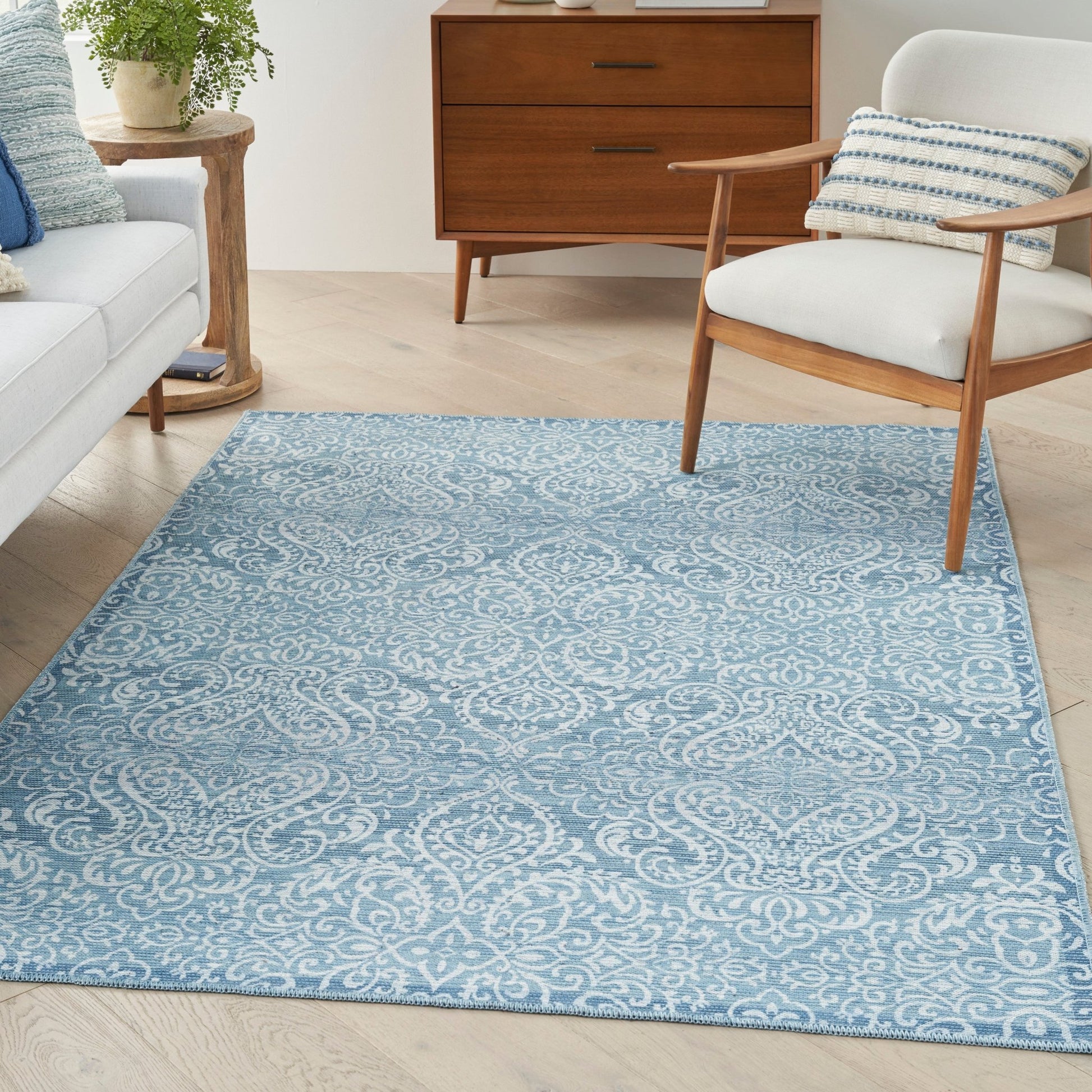 Waverly Washables Collection WAW03 Aqua Contemporary Machinemade Rug - Rugs - Waverly - Atlanta Designer Rugs