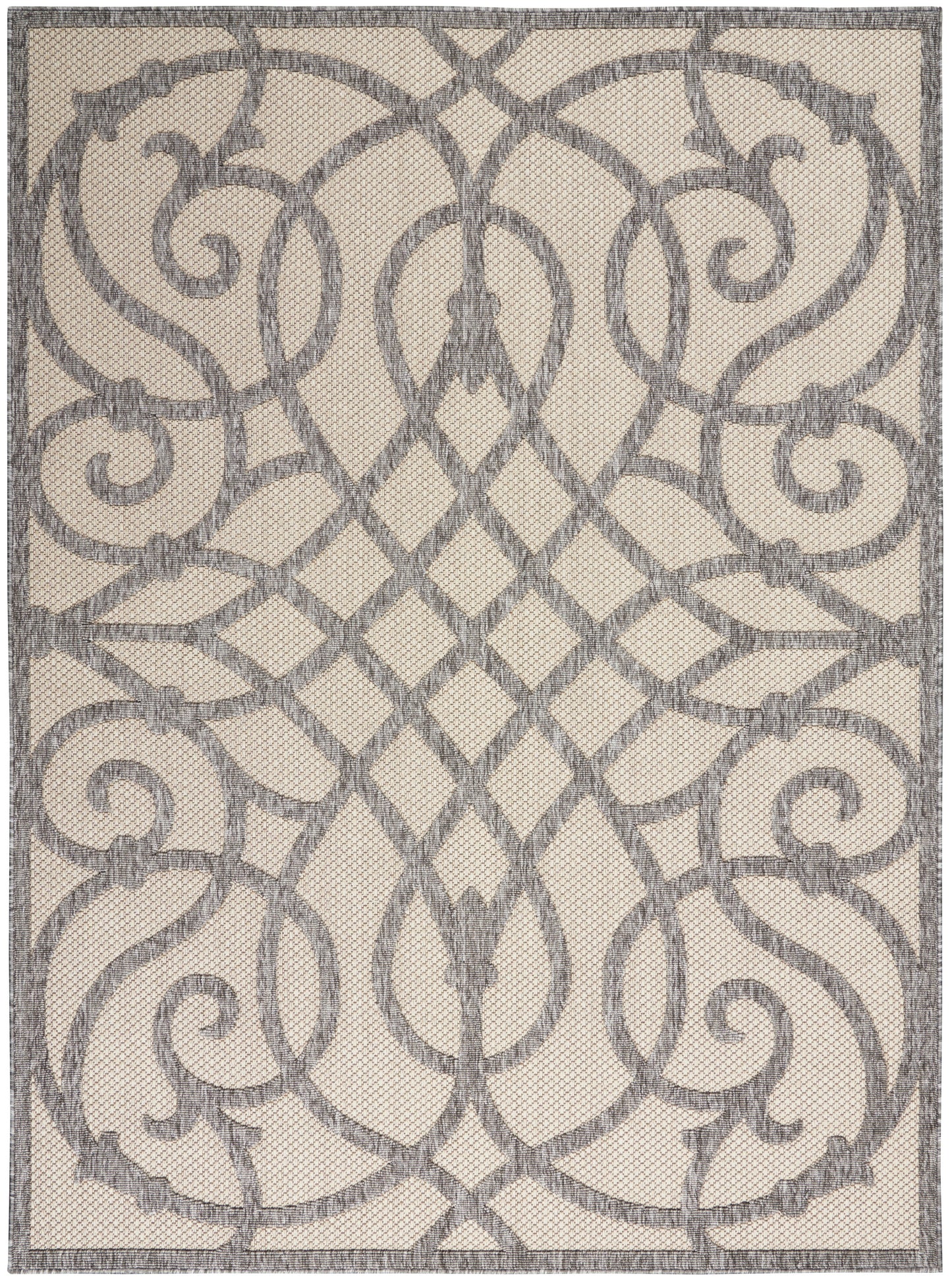 Nourison Home Cozumel CZM04 Cream Grey Contemporary Power-Loomed Rug